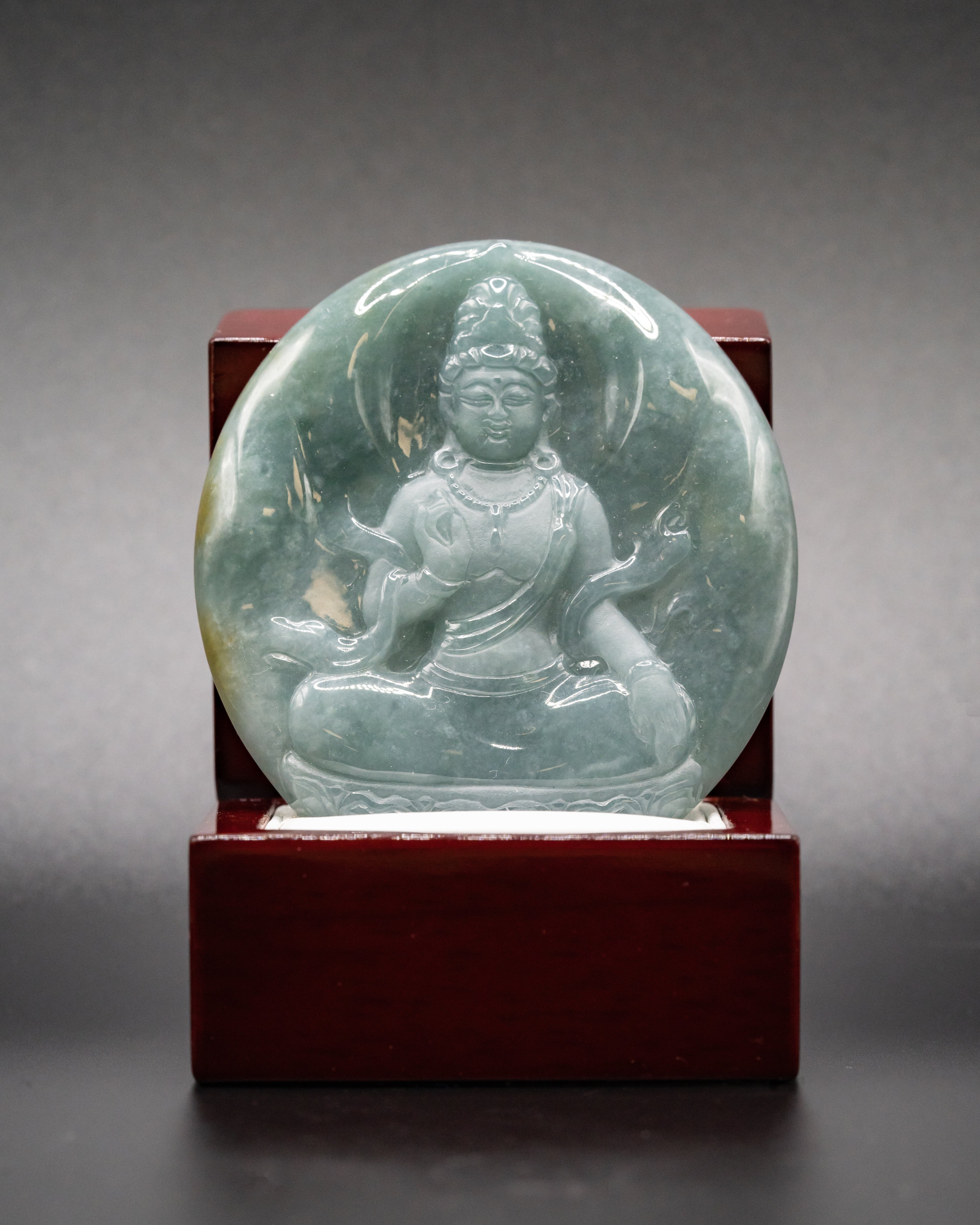 z. ONE OF ONE TWO TONE BLUE/YELLOW MEDITATING BUDDHA