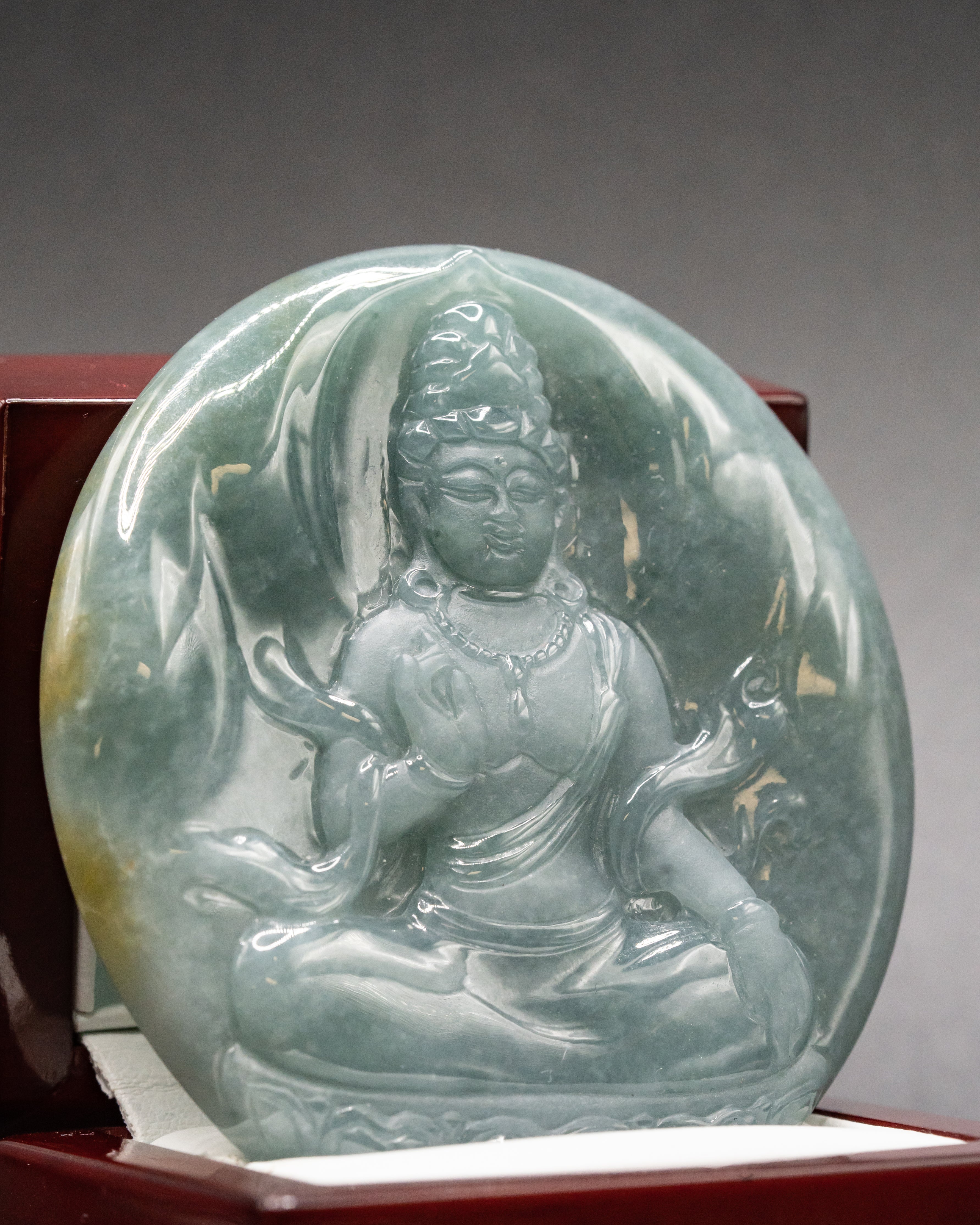 z. ONE OF ONE TWO TONE BLUE/YELLOW MEDITATING BUDDHA - Image 3