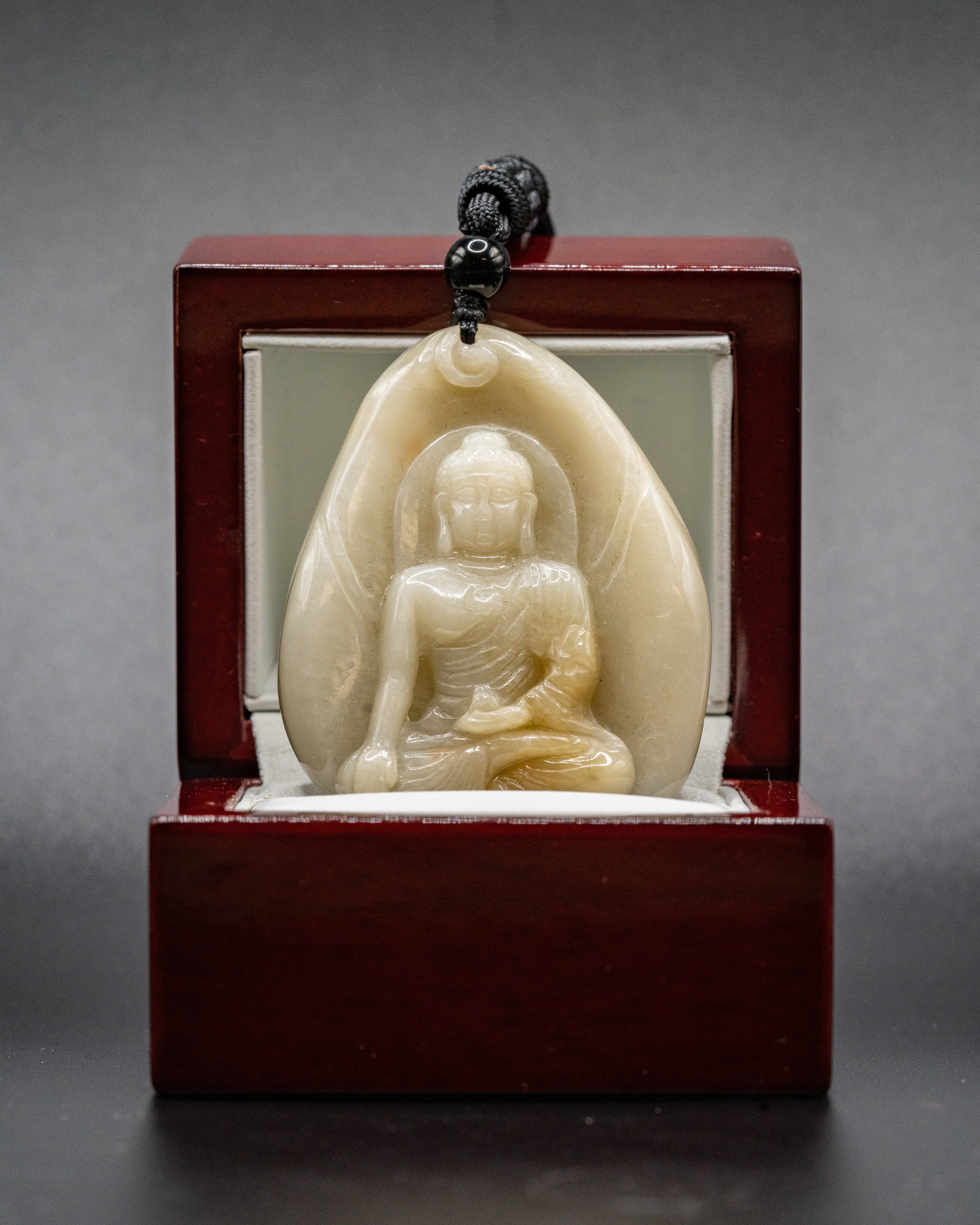 One of One Yellow Jade Meditating Buddha Pendant