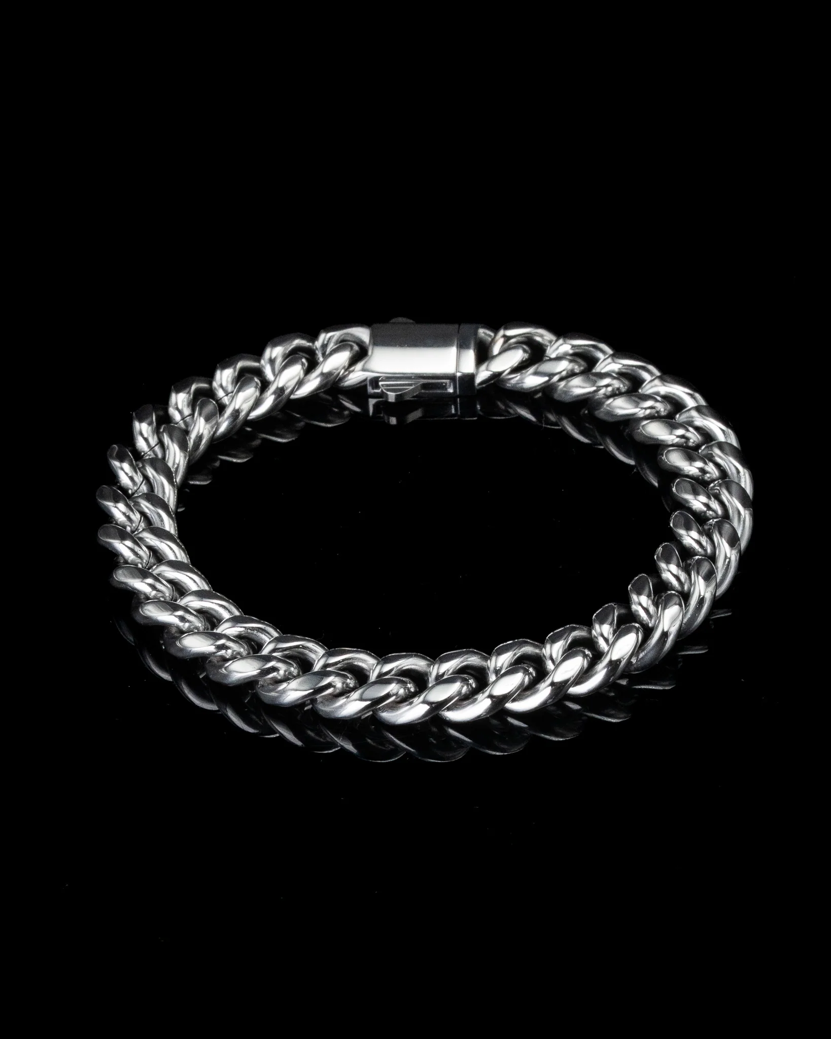 10mm White Gold Cuban Bracelet - Image 3