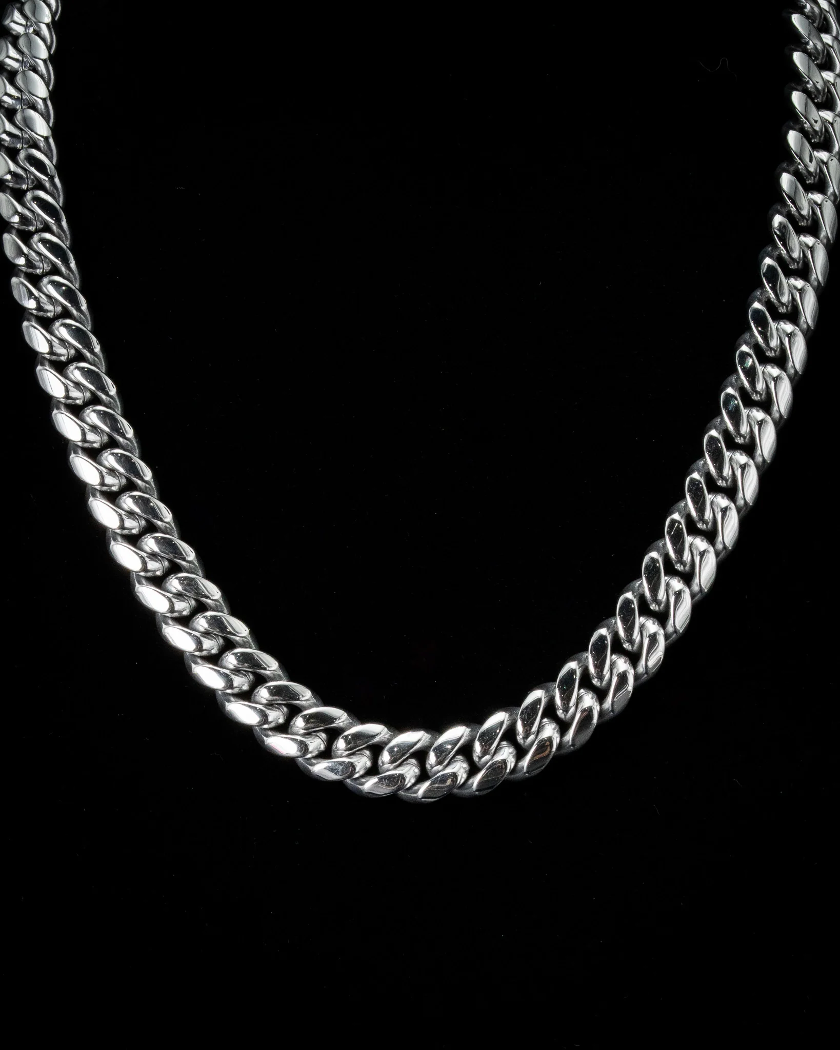 12mm White Gold Cuban Chain - Image 3