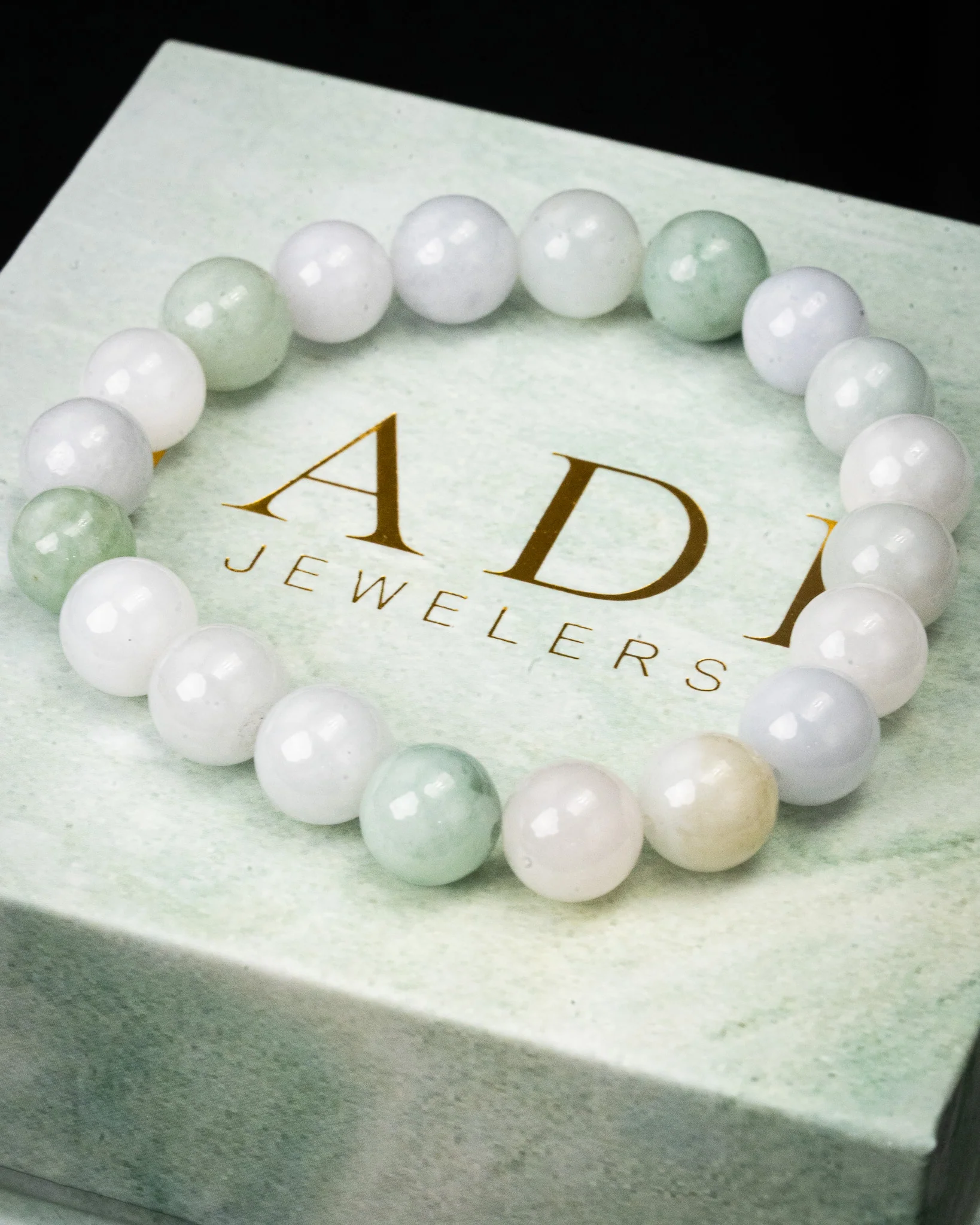 2 Tone White Full Beaded Bracelet - Image 2