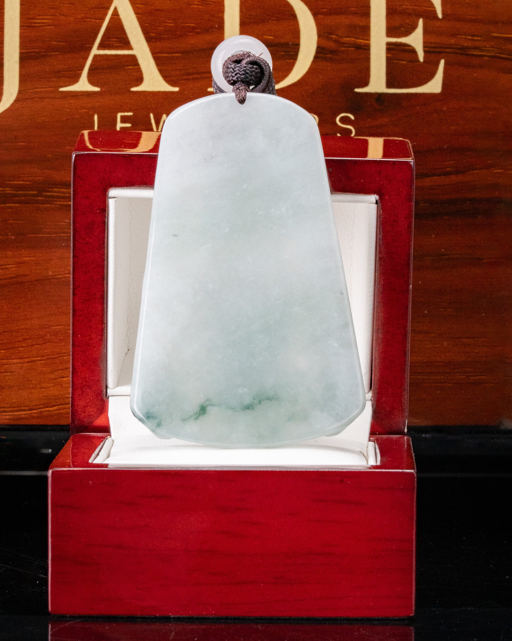 Blue/White Guan Gong Dragon Jade Pendant - Image 7