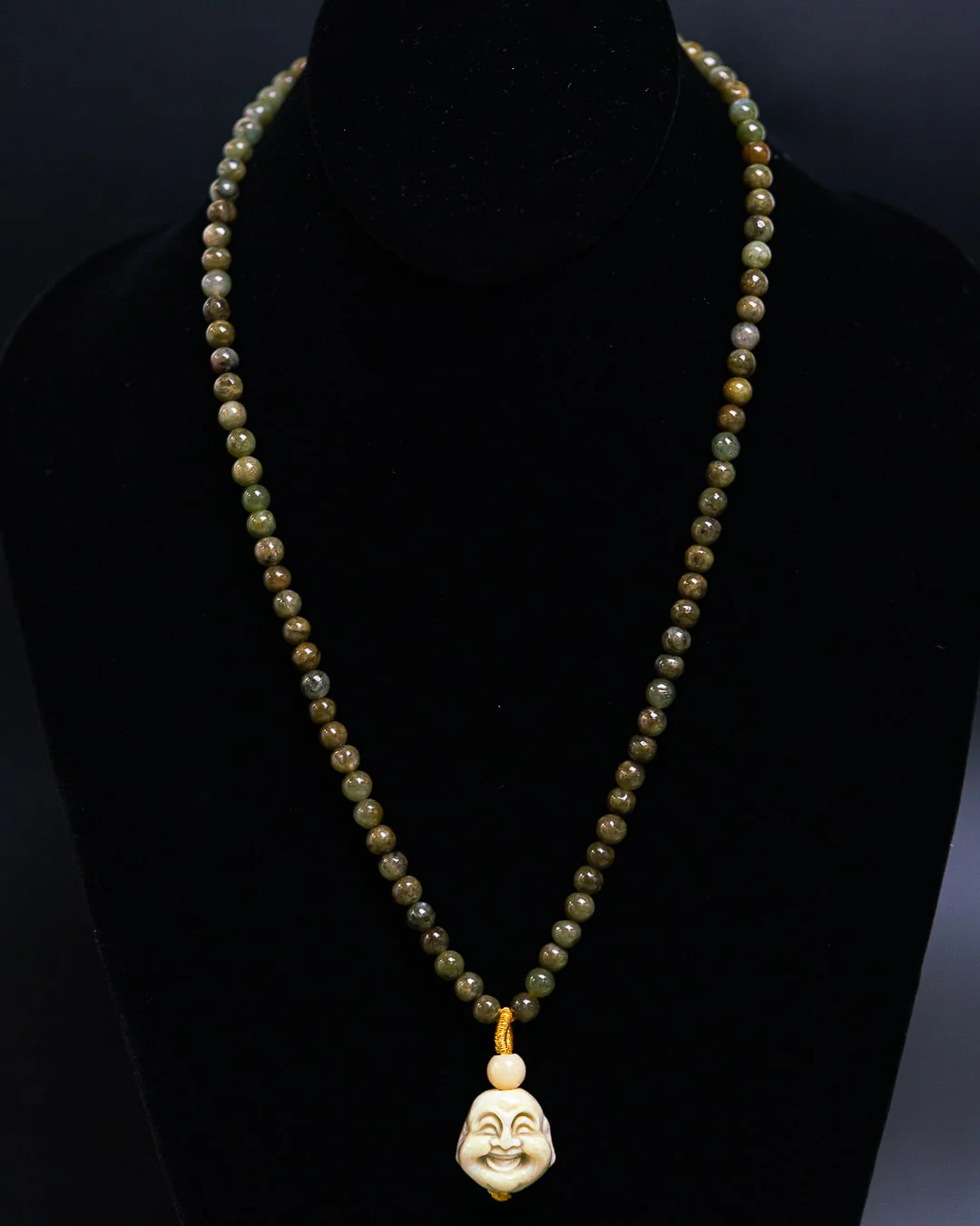 Jade Buddha Head Beaded Necklace - Image 4