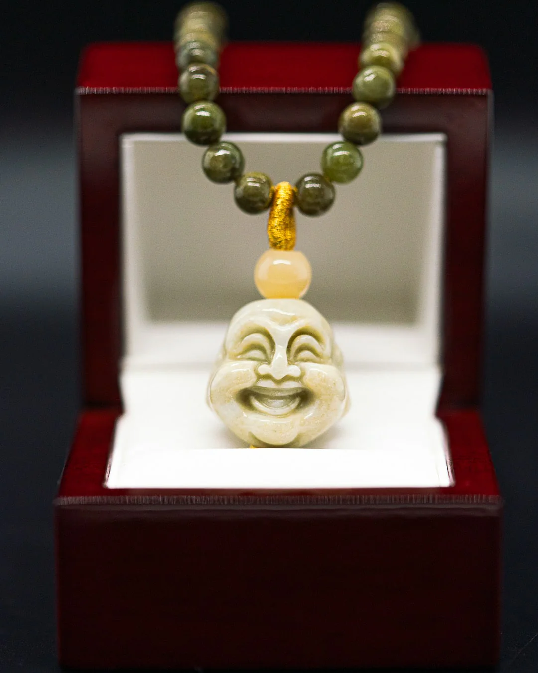 Jade Buddha Head Beaded Necklace - Image 5