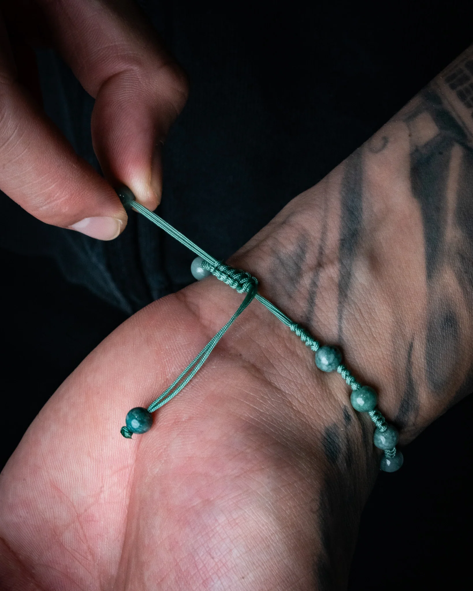 Crescent Bar Blue Water Jade Bracelet - Image 4