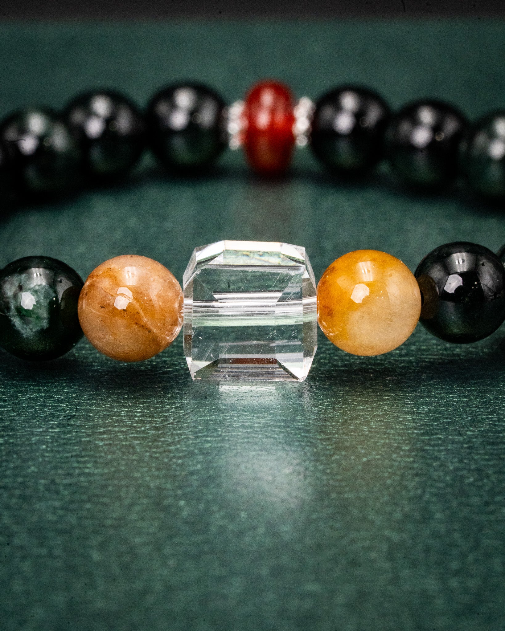 Crystal Tesseract Black Bead Jade Bracelet - Image 2