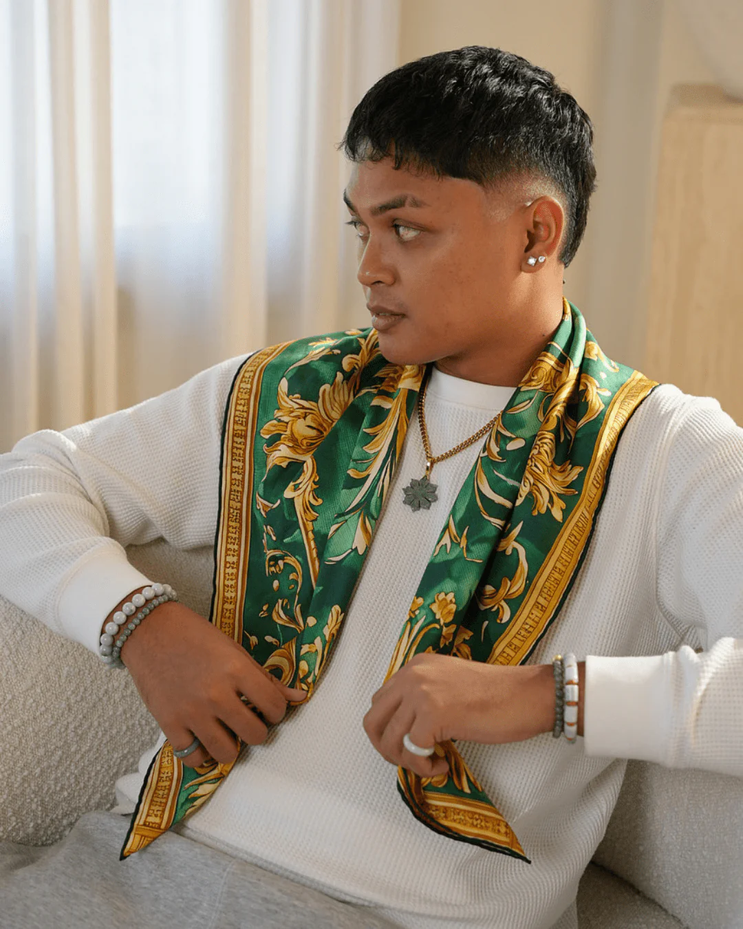 Custom Jade Jewelers Silk Scarf Bandana - Image 4