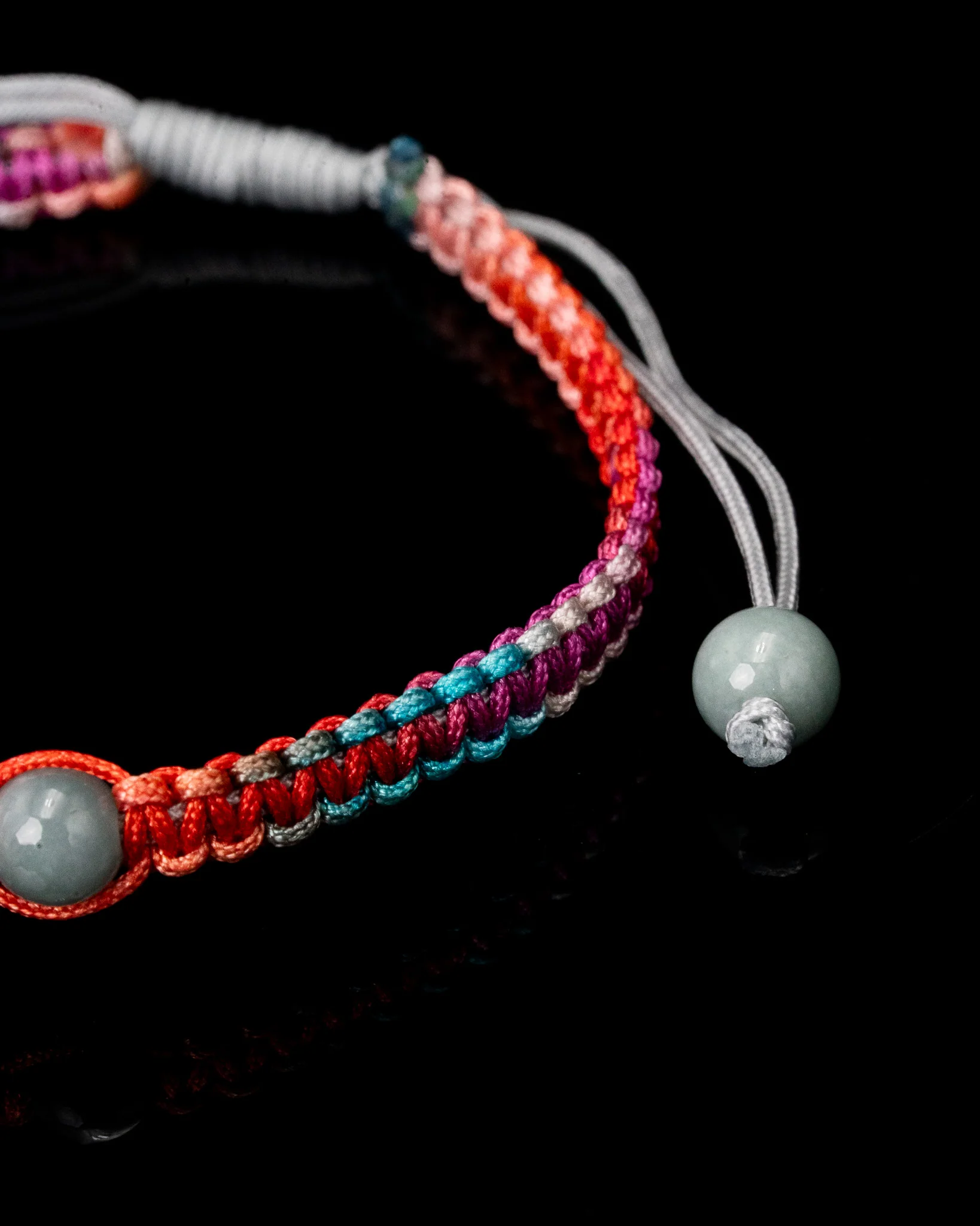 Donut Jade Multicolor Rope Bracelet - Image 2