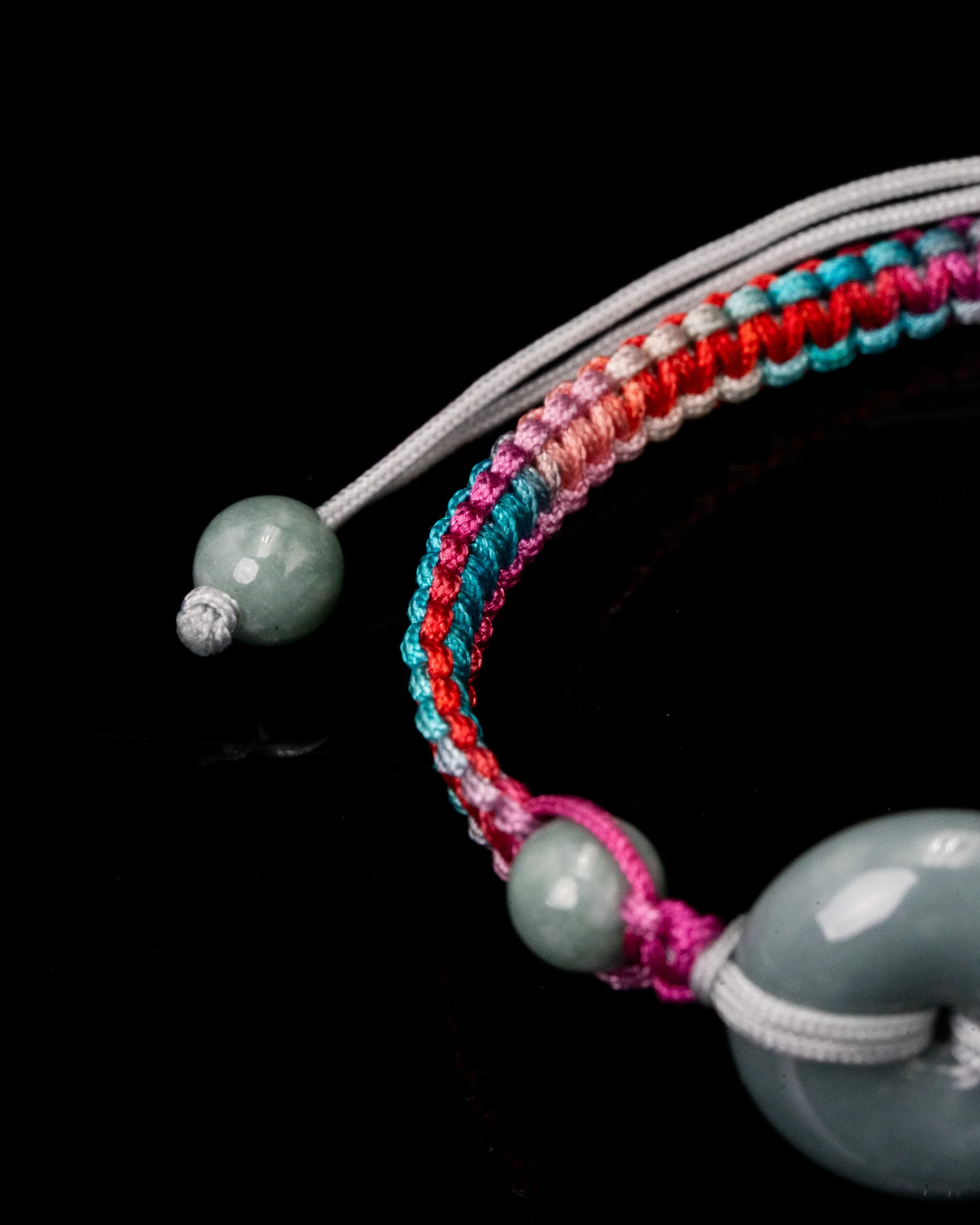 Donut Jade Multicolor Rope Bracelet - Image 3
