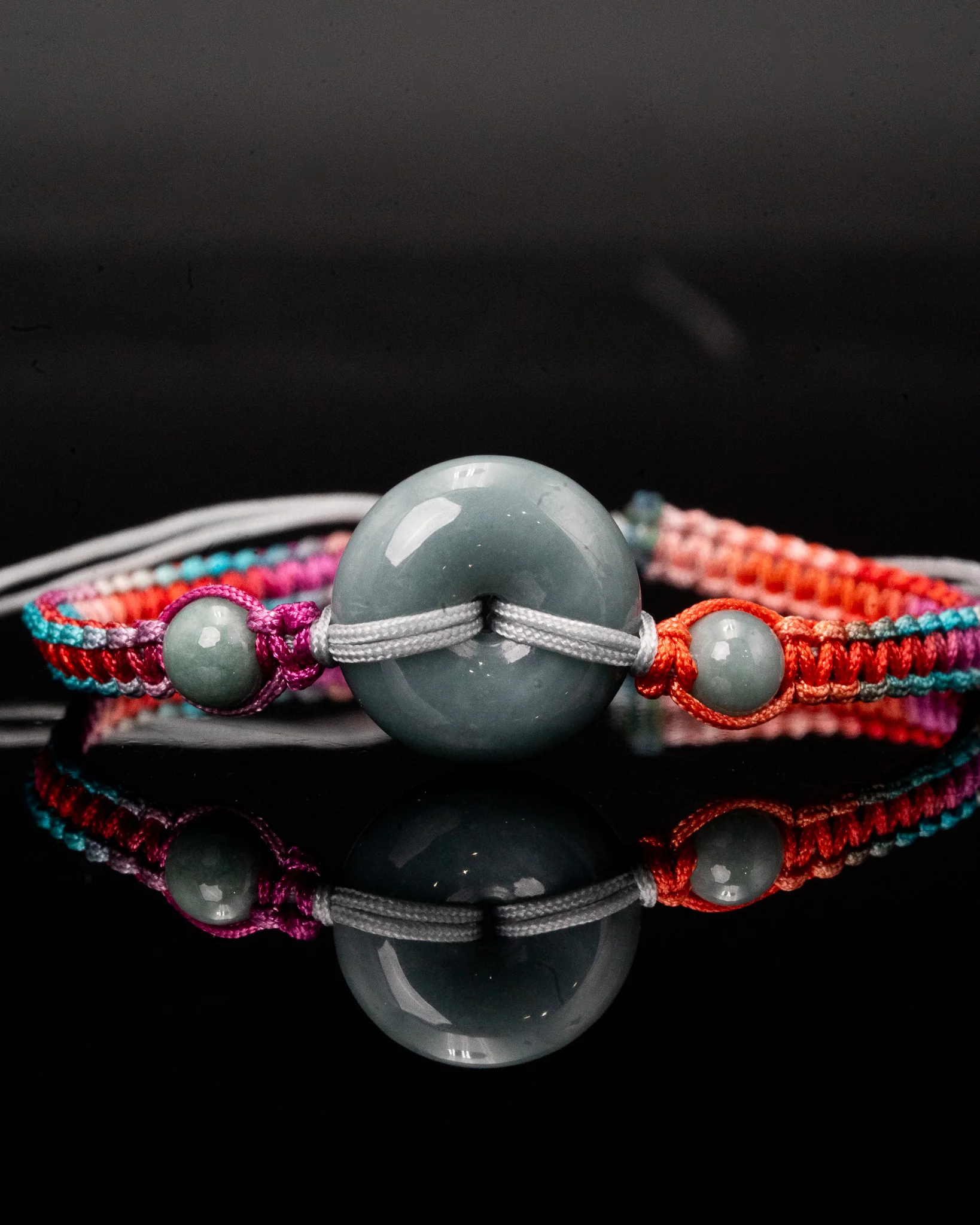 Donut Jade Multicolor Rope Bracelet - Image 4