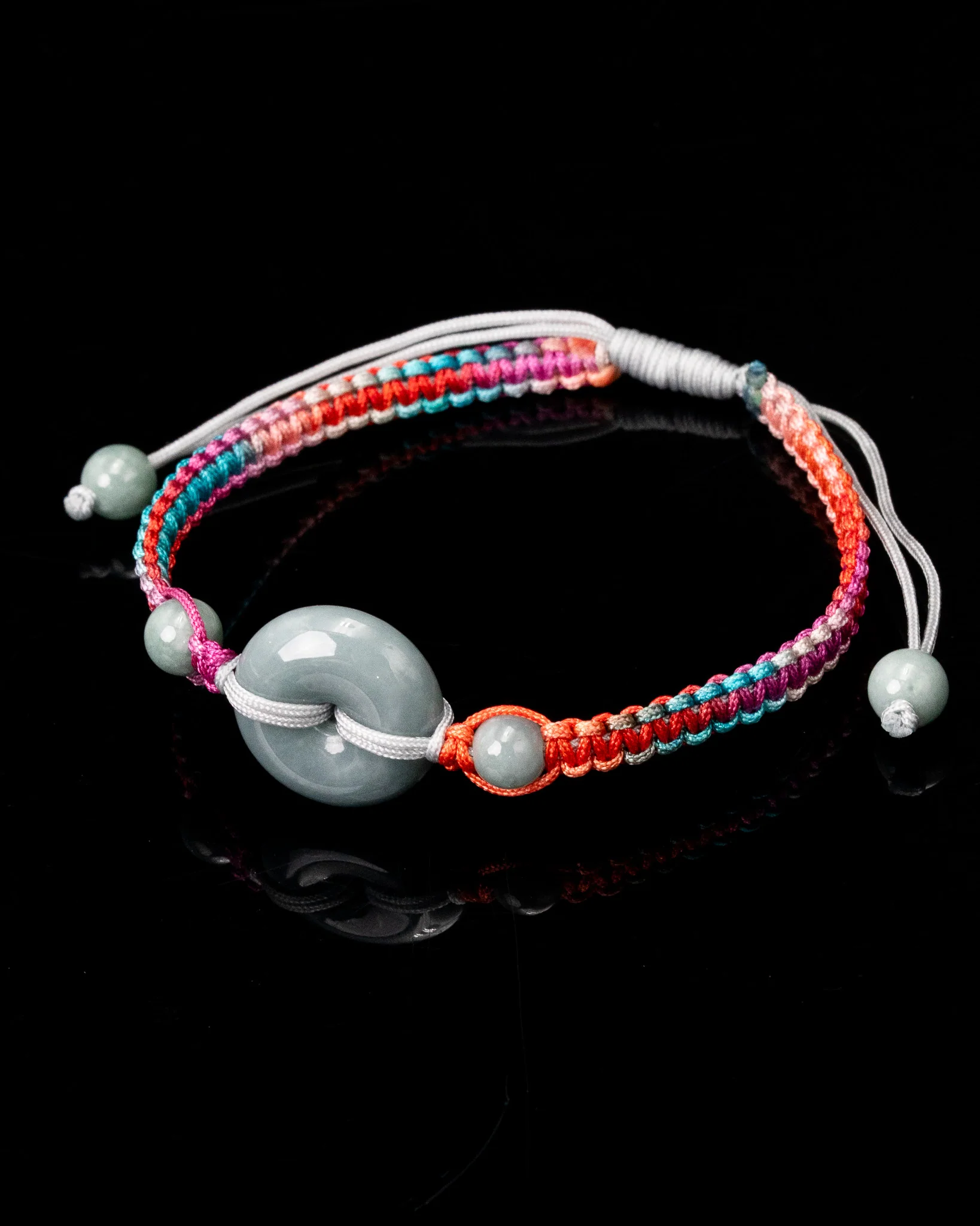 Donut Jade Multicolor Rope Bracelet - Image 5
