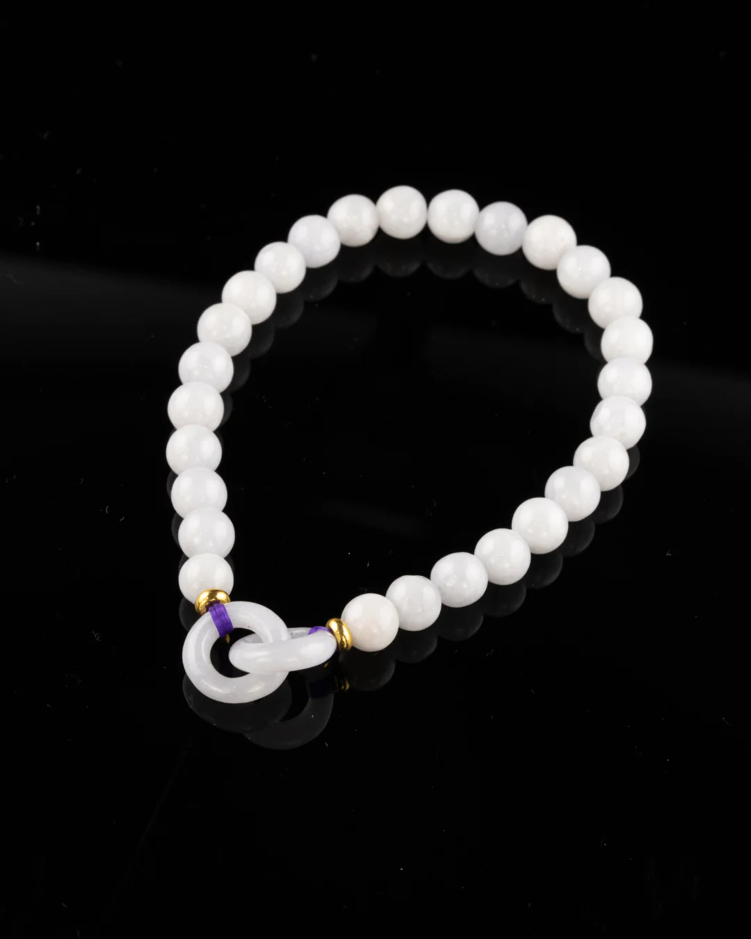 Donut Link Beaded Jade Bracelet - Image 3
