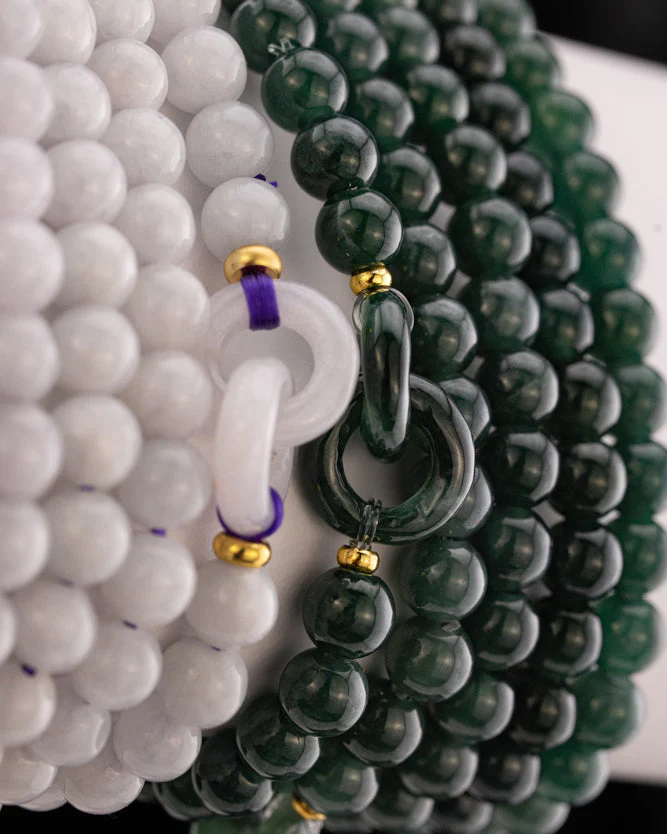 Donut Link Beaded Jade Bracelet - Image 4