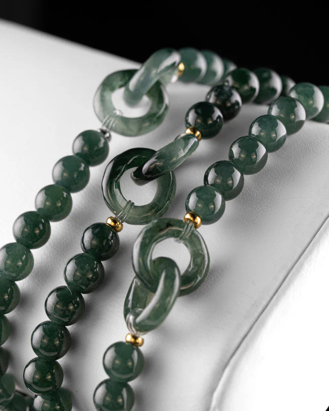 Donut Link Beaded Jade Bracelet - Image 5