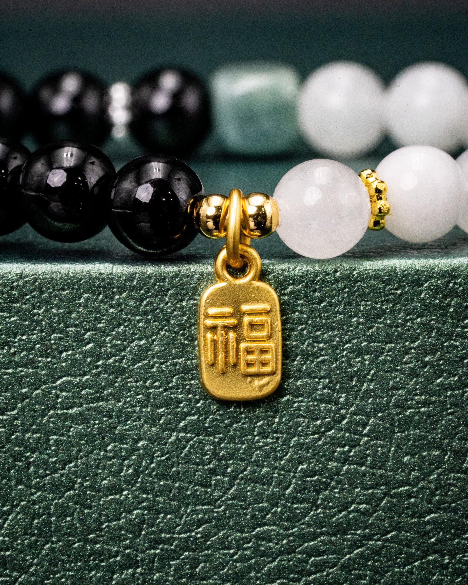 Gold Luck Charm Balance Jade Bracelet - Image 2