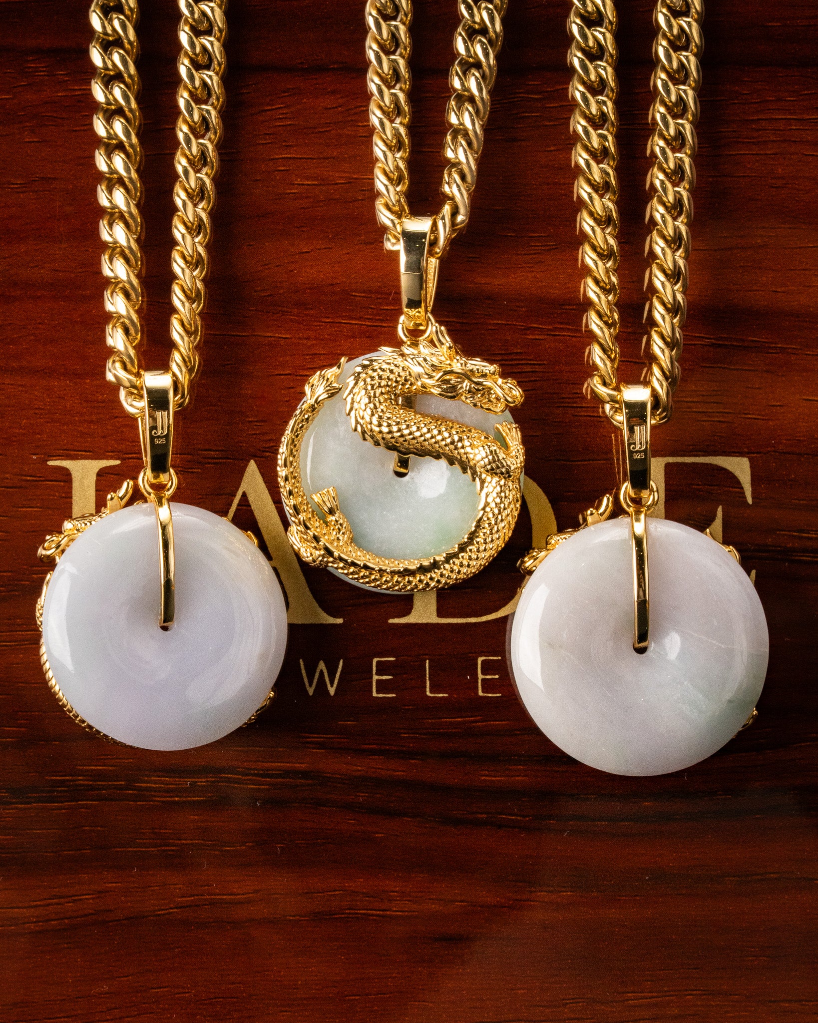Golden Dragon Grip Disk Jade Pendant - Image 4