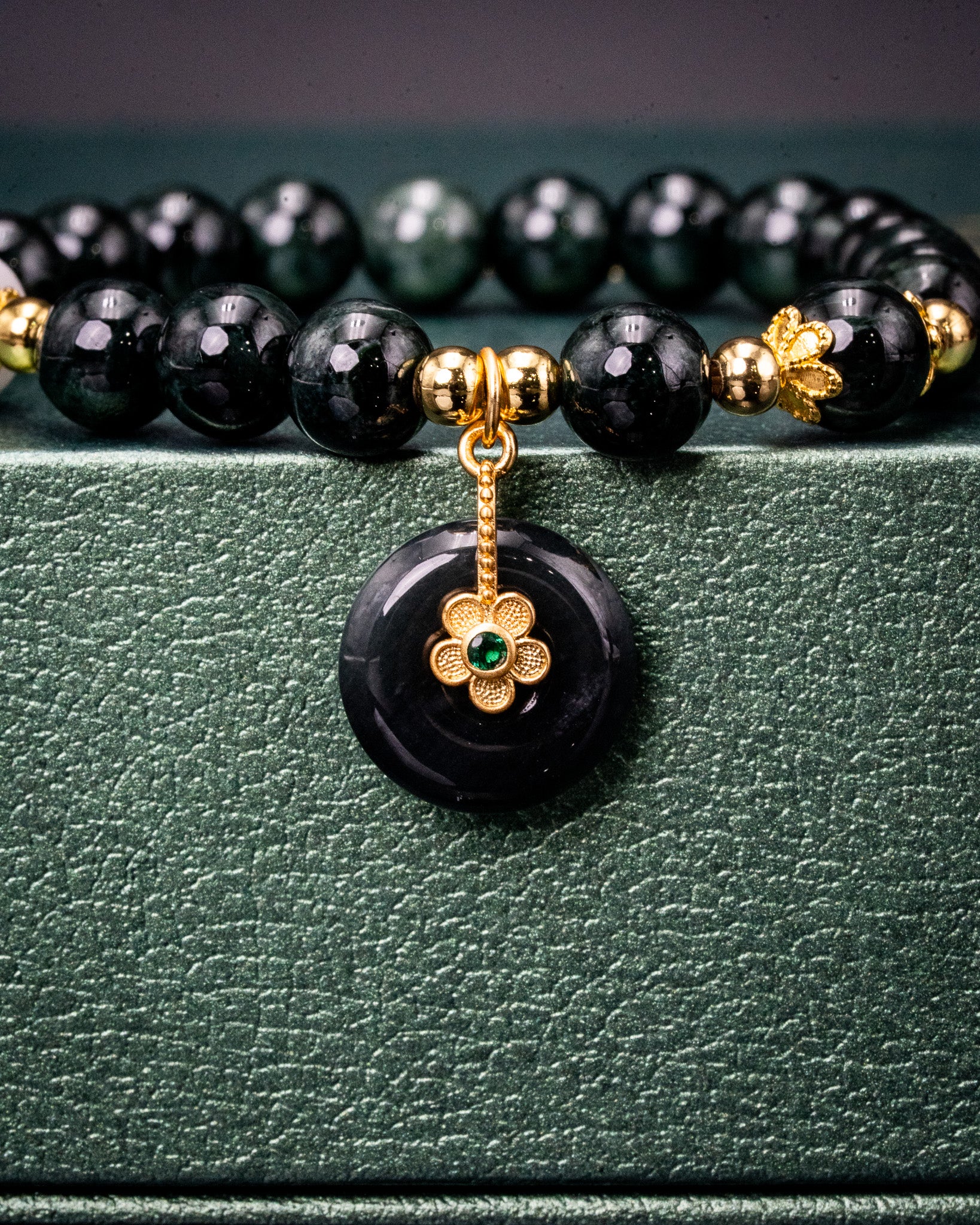 Golden Flower Harmony Jade Bracelet