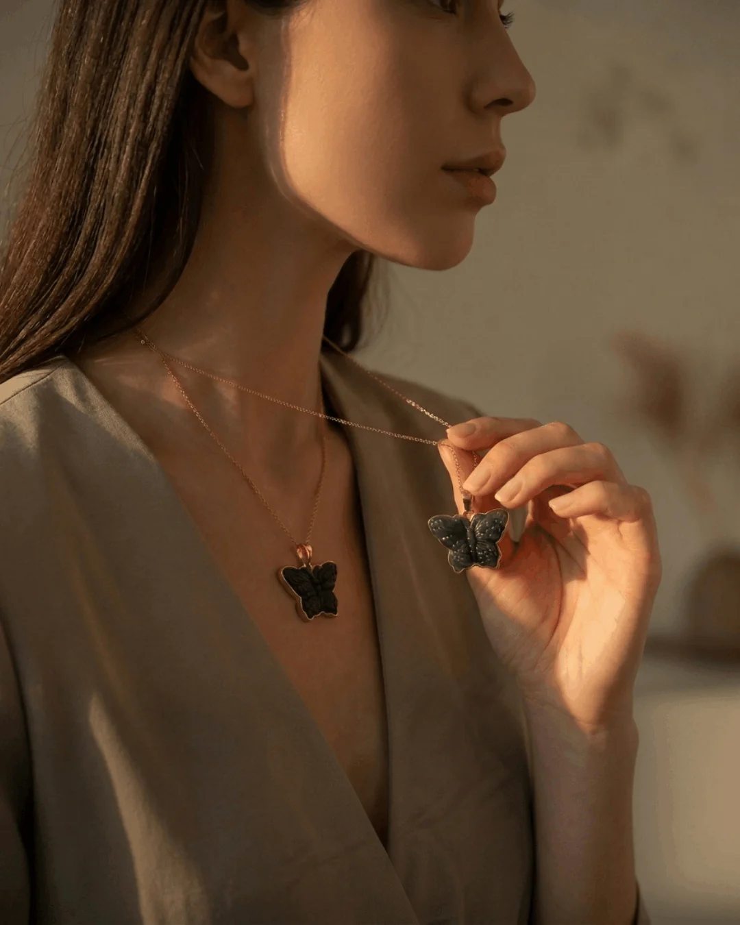 Golden Wrapped Butterfly Jade Pendant - Image 5