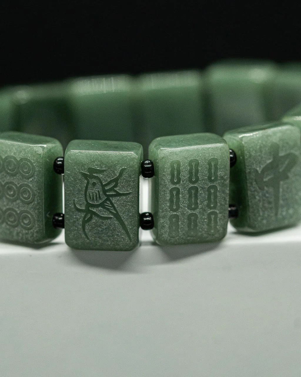 Green Jade Mahjong Bracelet - Image 3