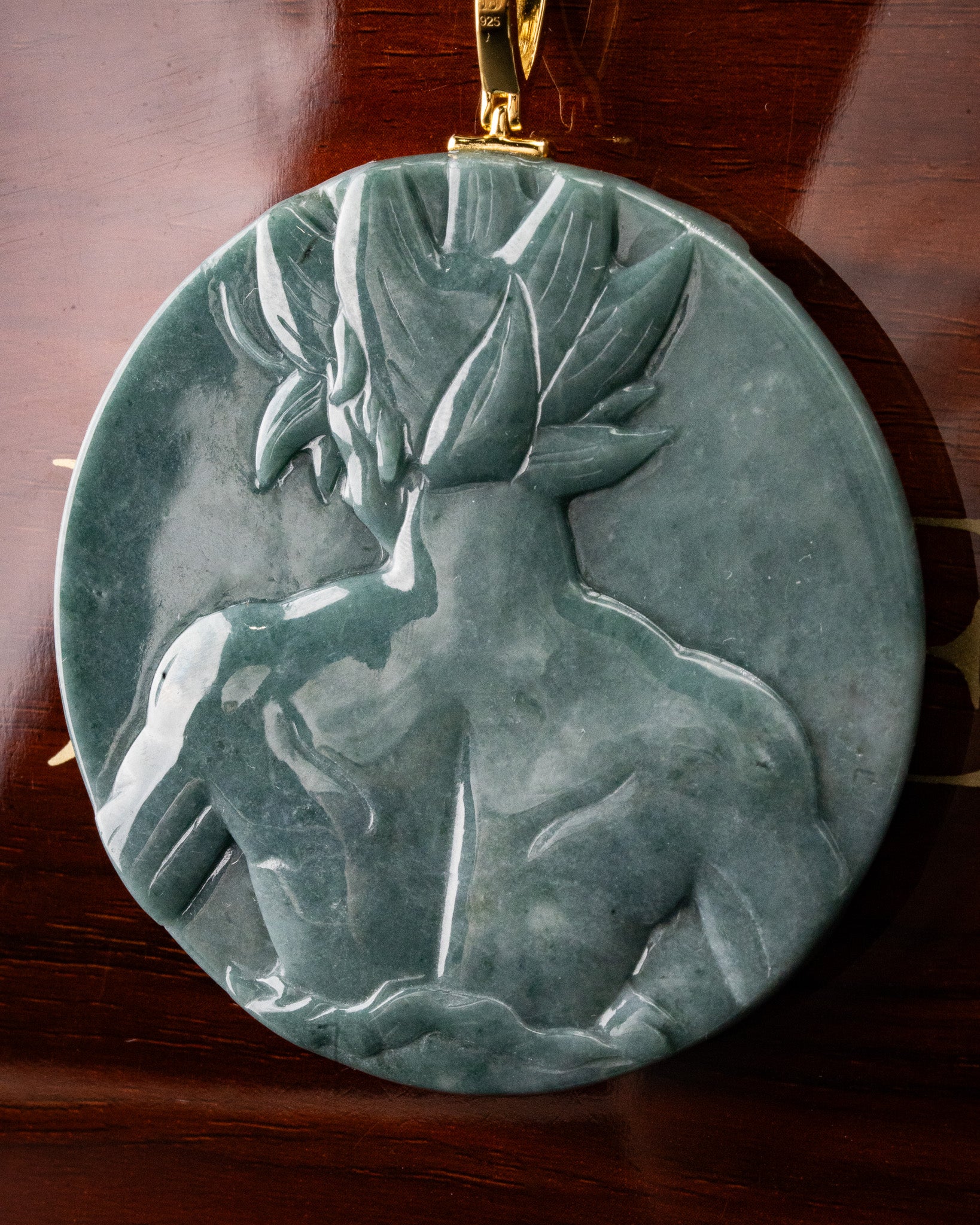 Iconic Anime Character Circular Jade Pendant - Image 2
