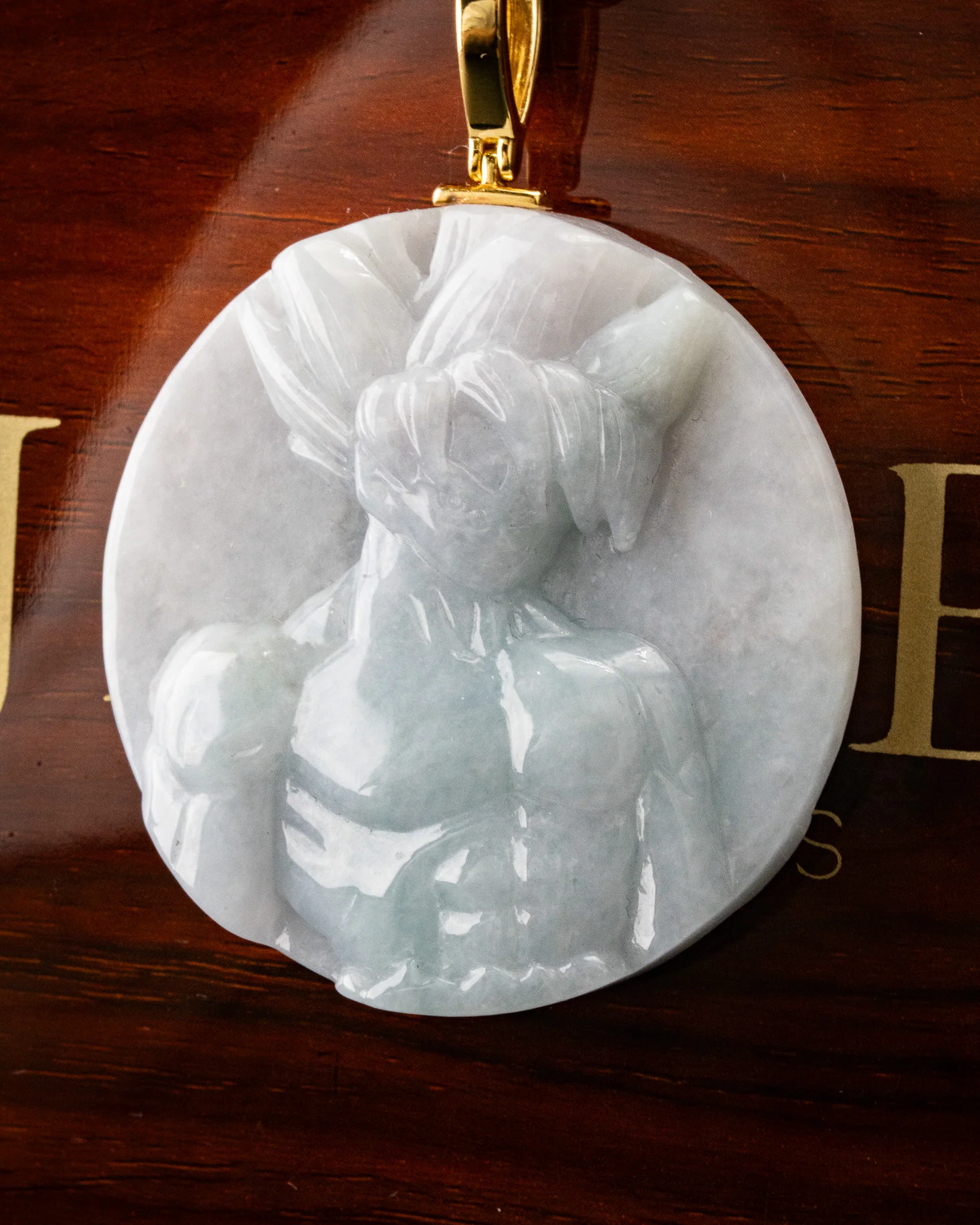 Iconic Anime Character Circular Jade Pendant - Image 4