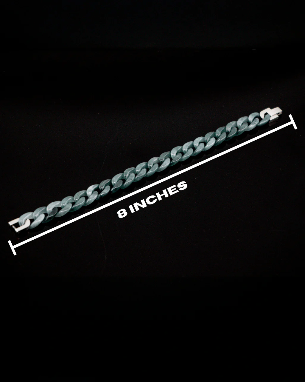 Blue Cuban Link Jade Bracelet - Image 2