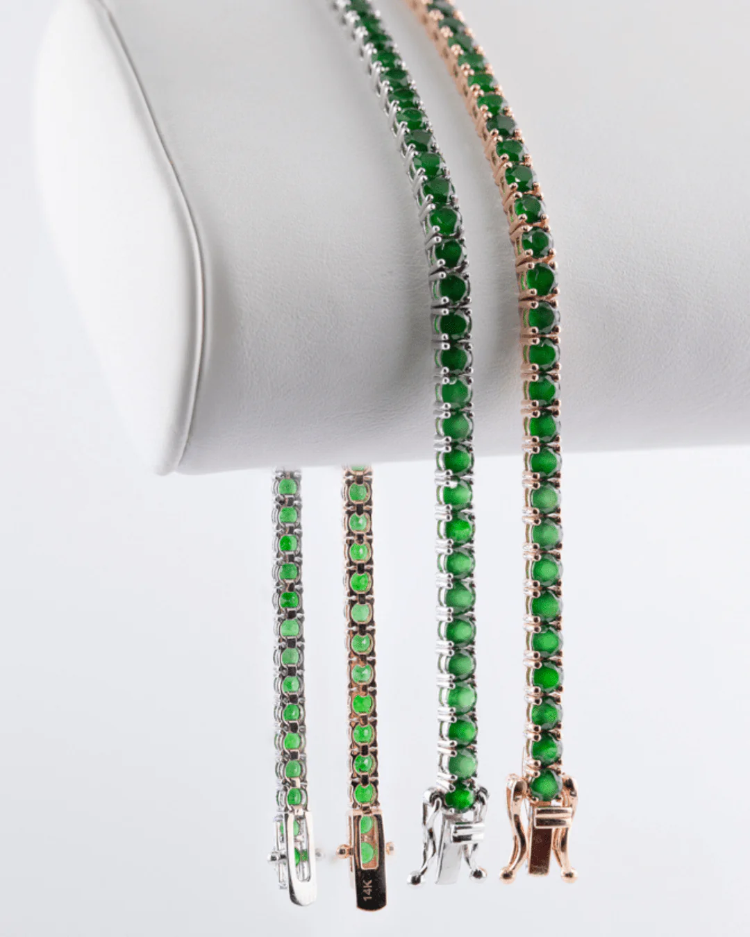 Imperial Green Jade Tennis Bracelet - Image 2