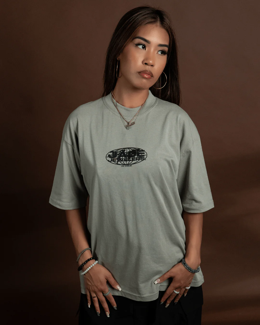 Jade Jewelers Olive Green T-Shirt - Image 3