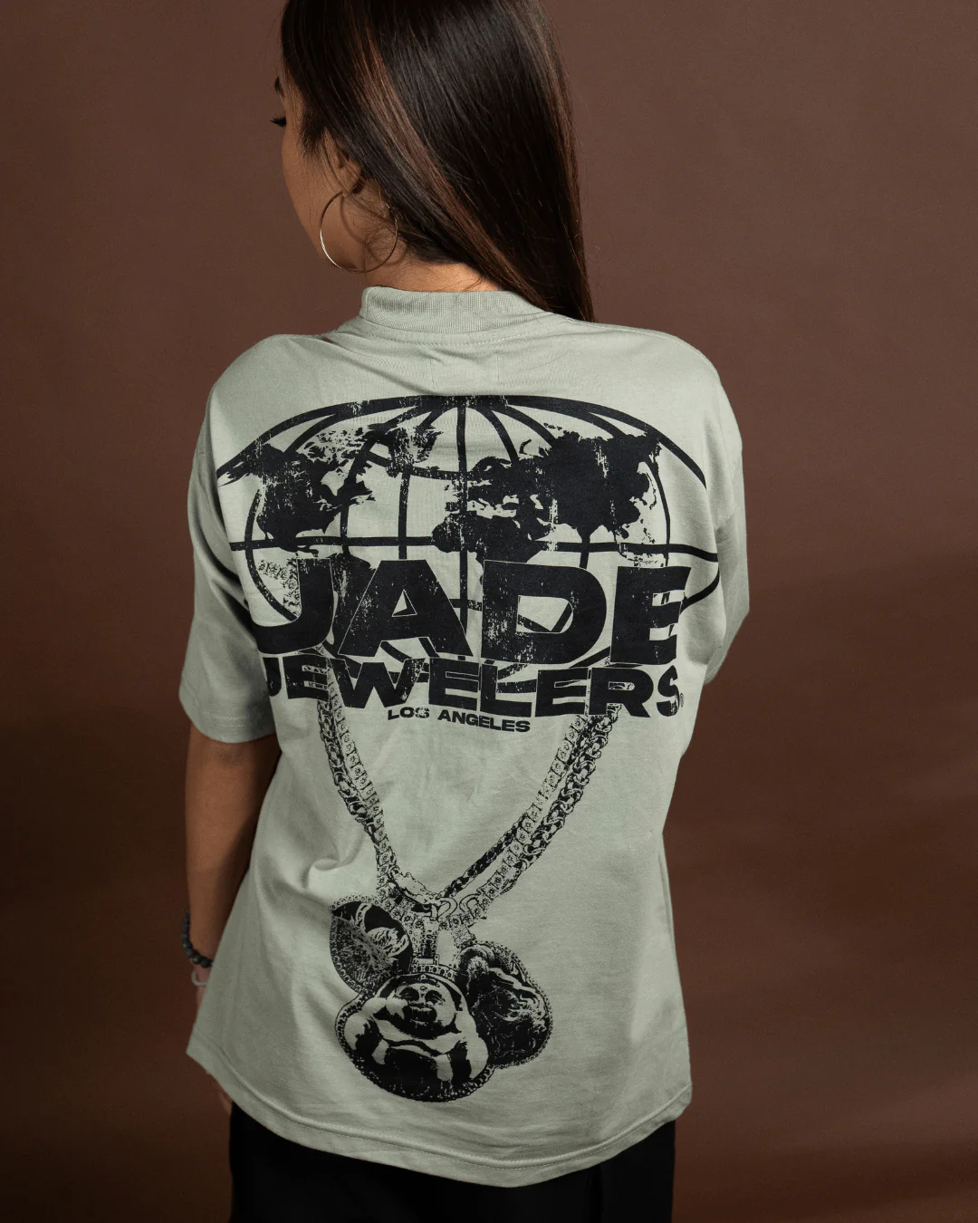 Jade Jewelers Olive Green T-Shirt - Image 4