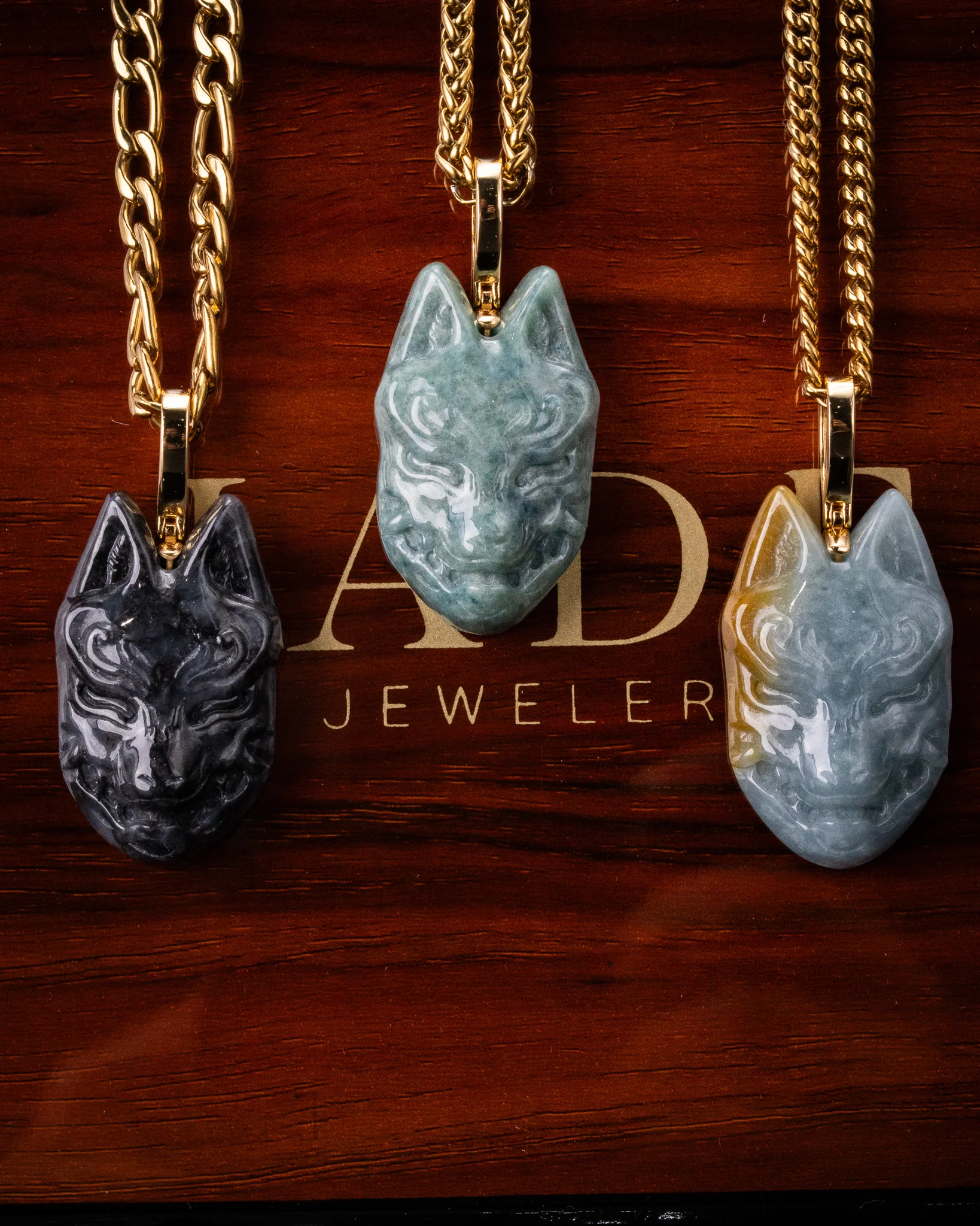 Kitsune Mask Jade Pendant
