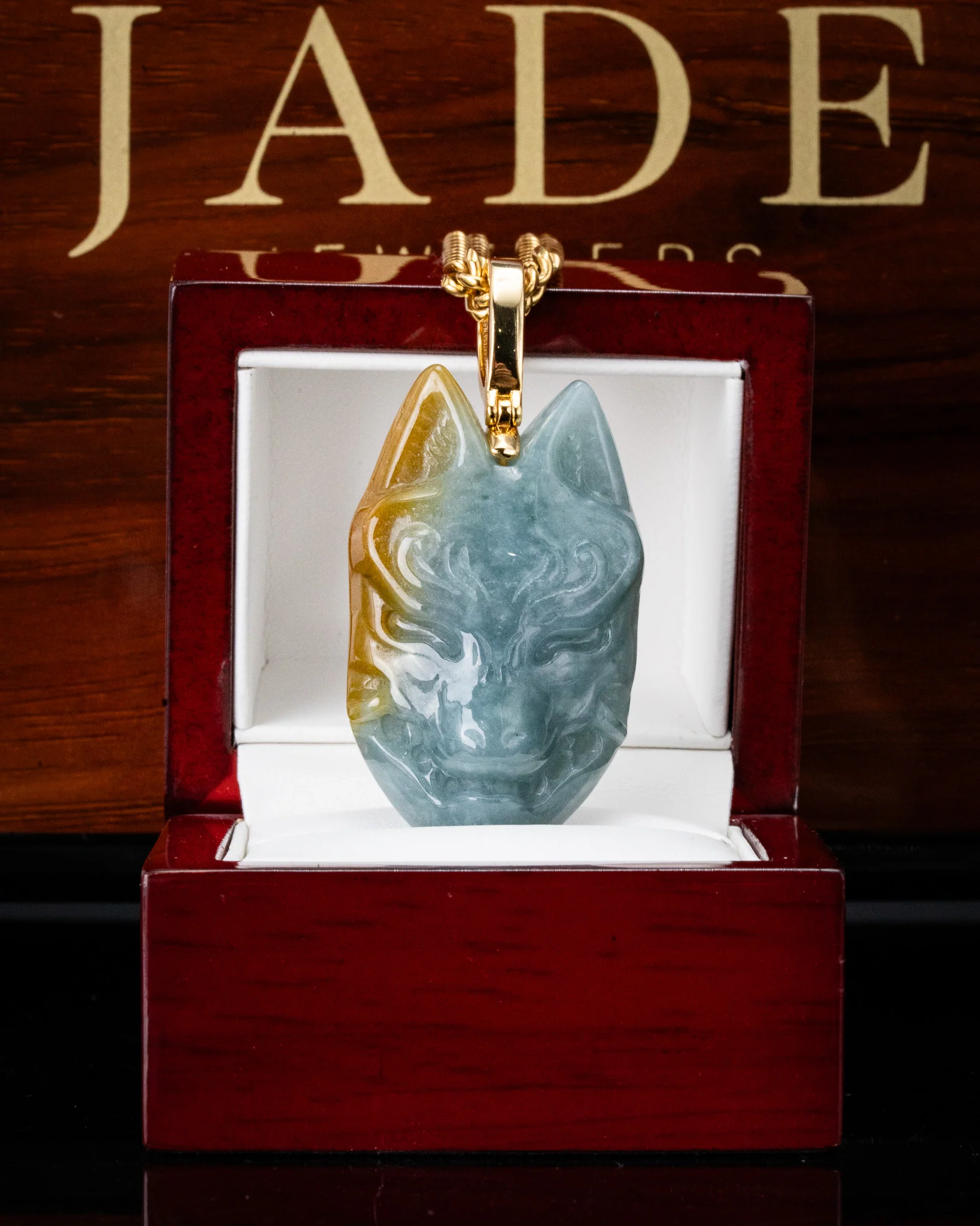 Kitsune Mask Jade Pendant - Image 4