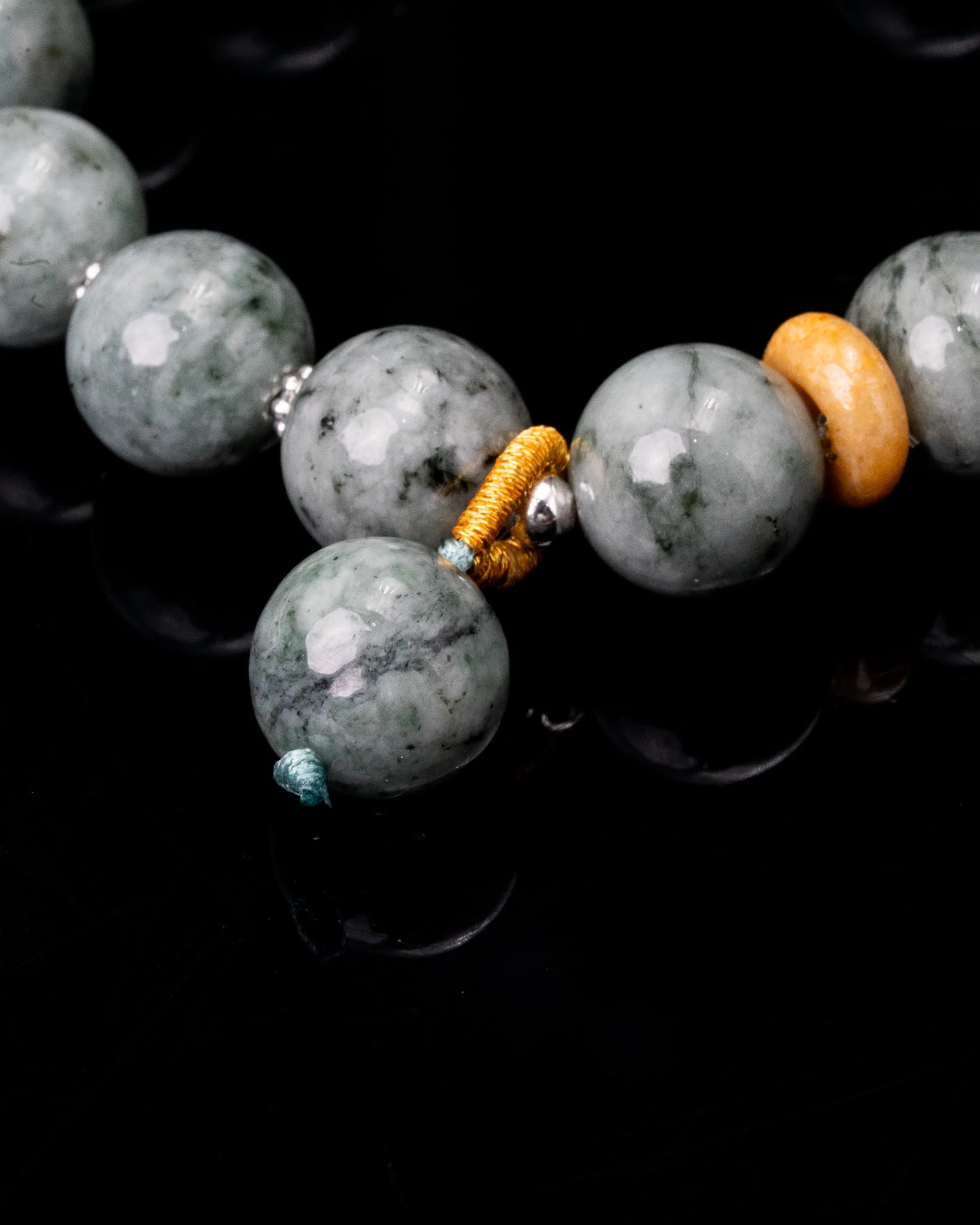 Large Green Bead Charm Jade Bracelet - Image 2