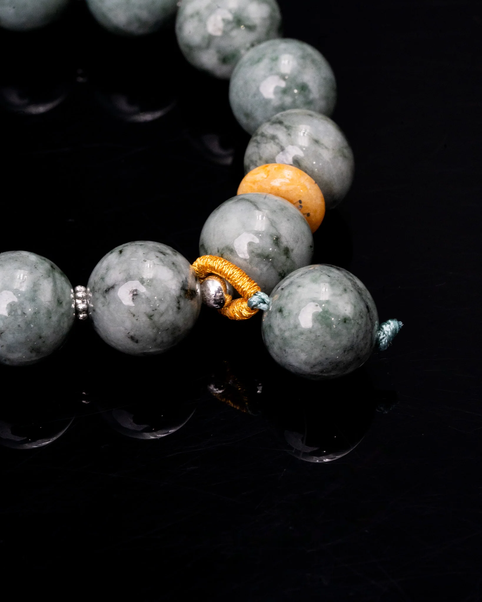Large Green Bead Charm Jade Bracelet - Image 3