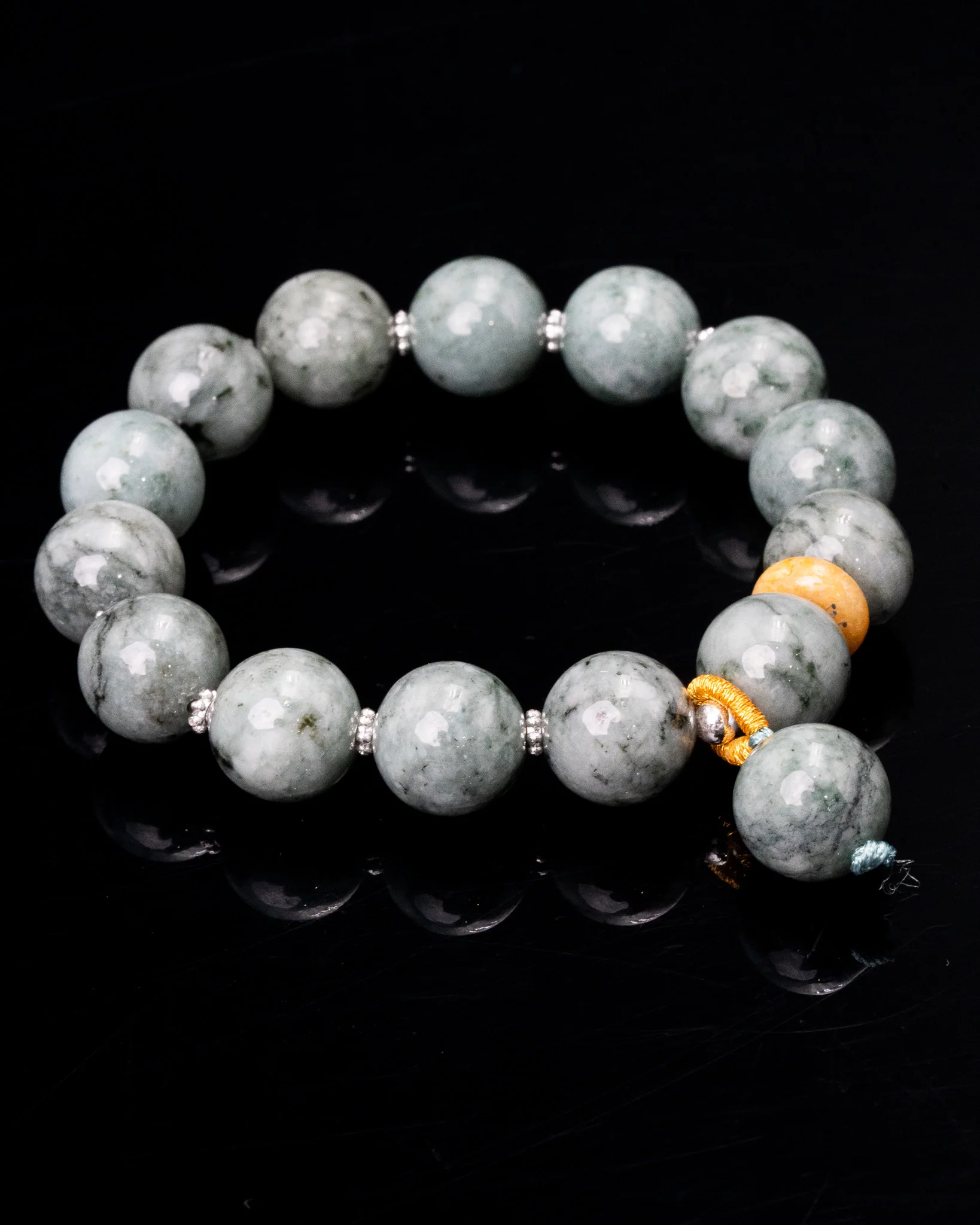 Large Green Bead Charm Jade Bracelet - Image 4