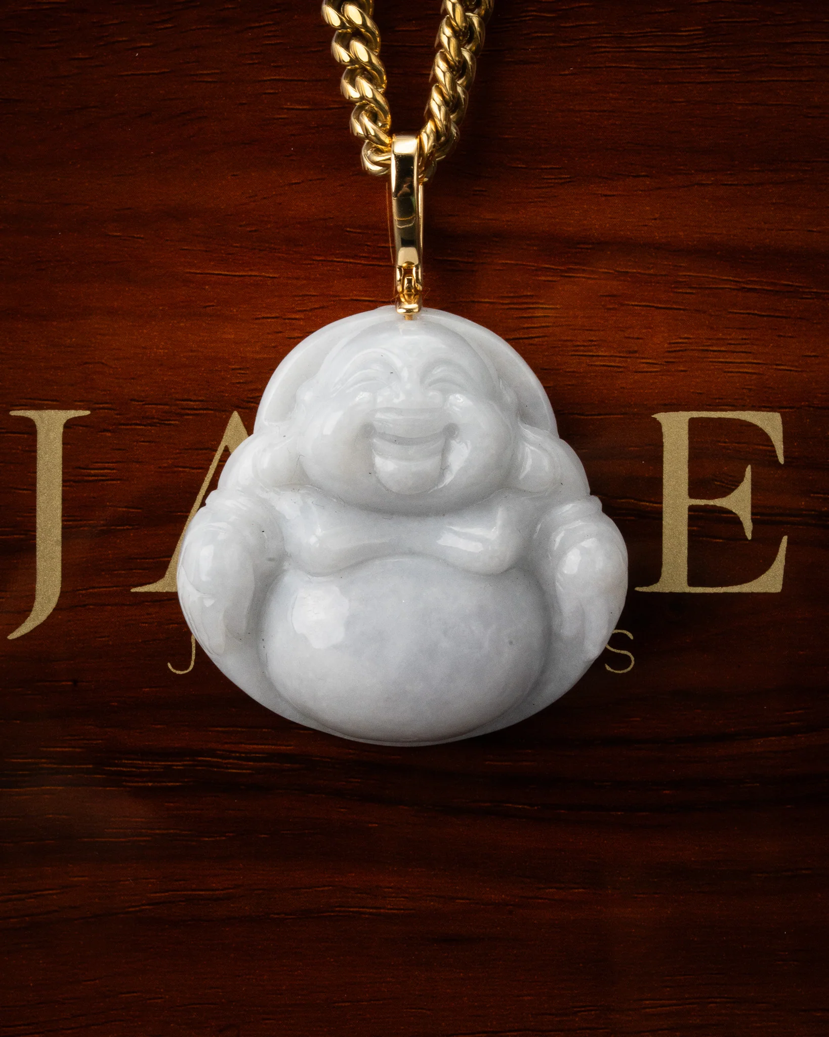 Laughing Buddha Jade Pendant - Image 2