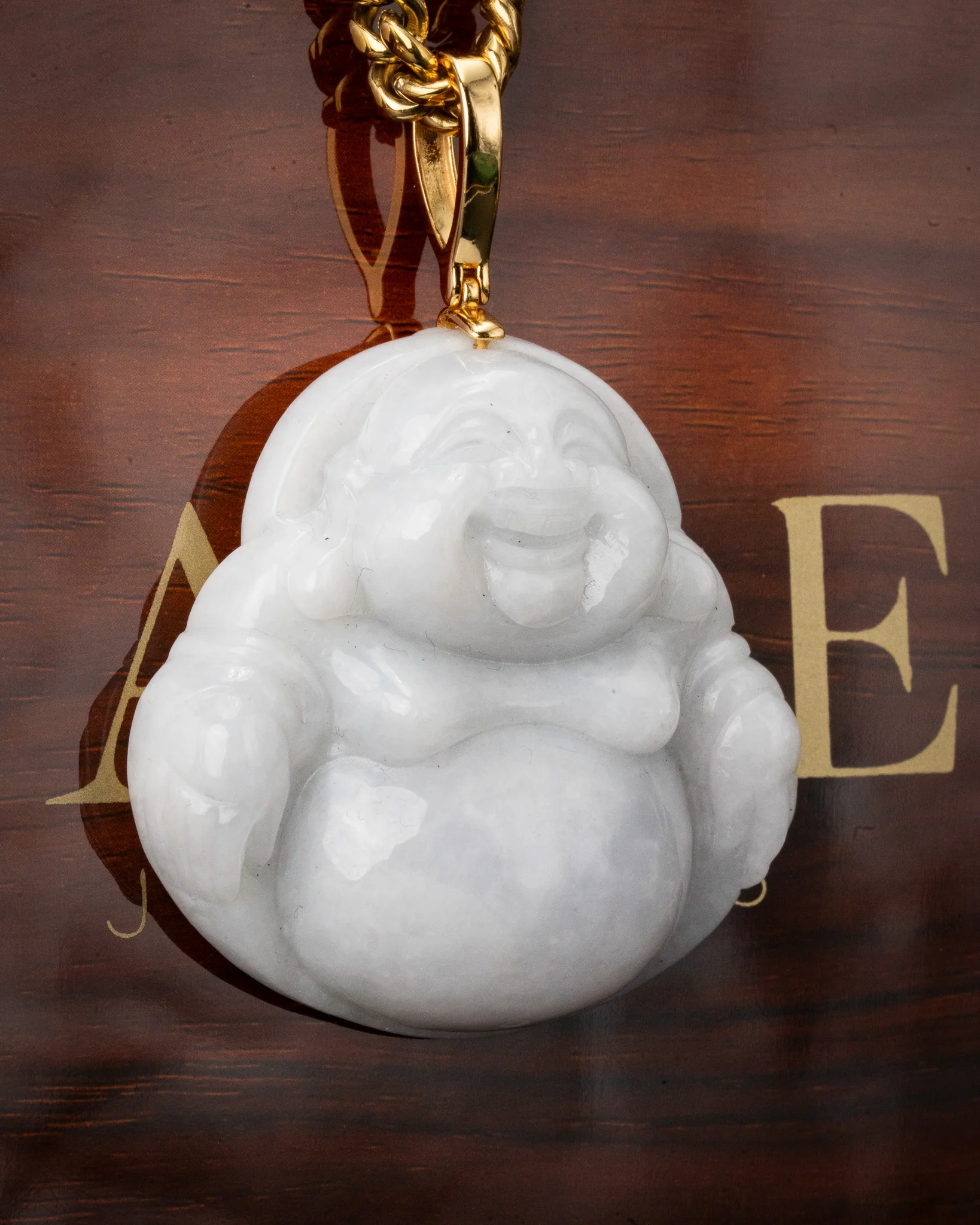 Laughing Buddha Jade Pendant - Image 3