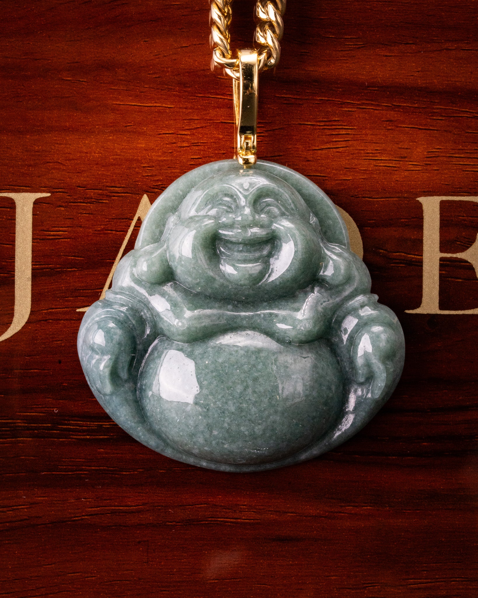 Laughing Buddha Jade Pendant - Image 4