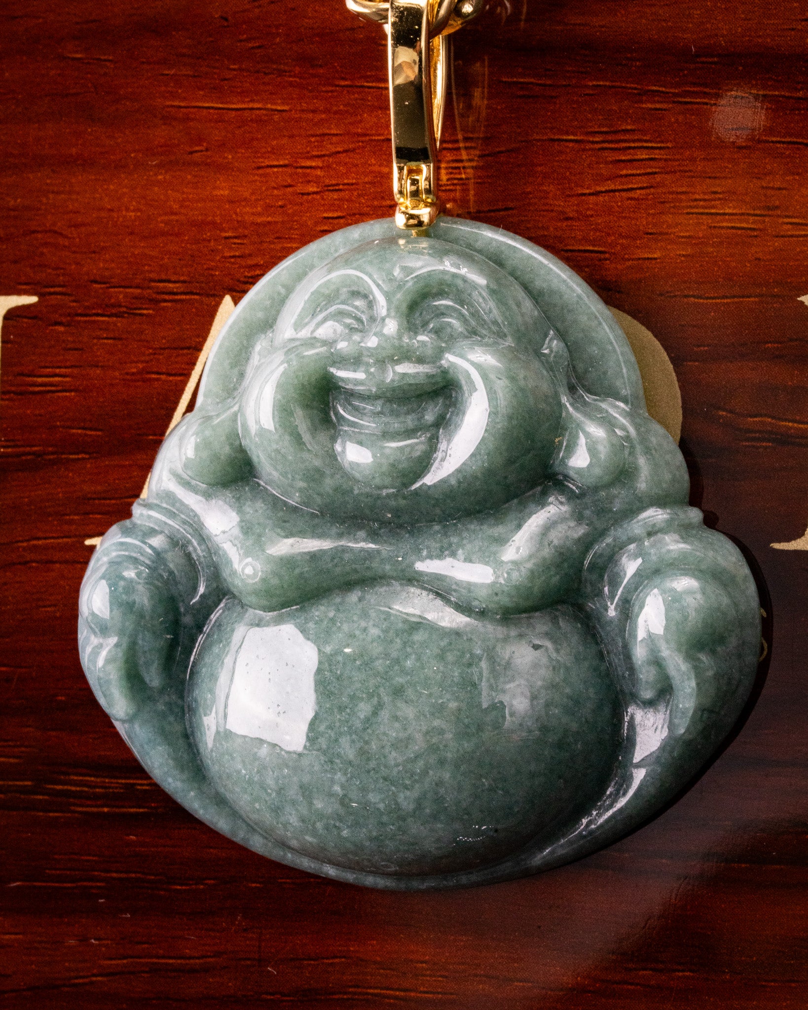 Laughing Buddha Jade Pendant - Image 5