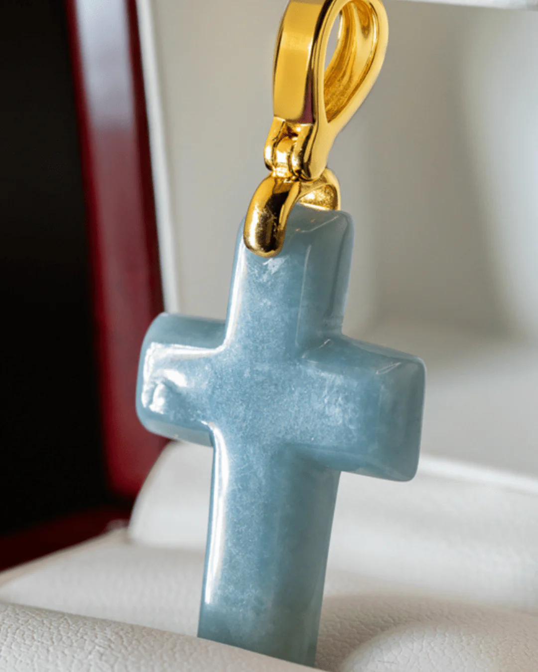 Micro Cross Jade Pendant - Image 4