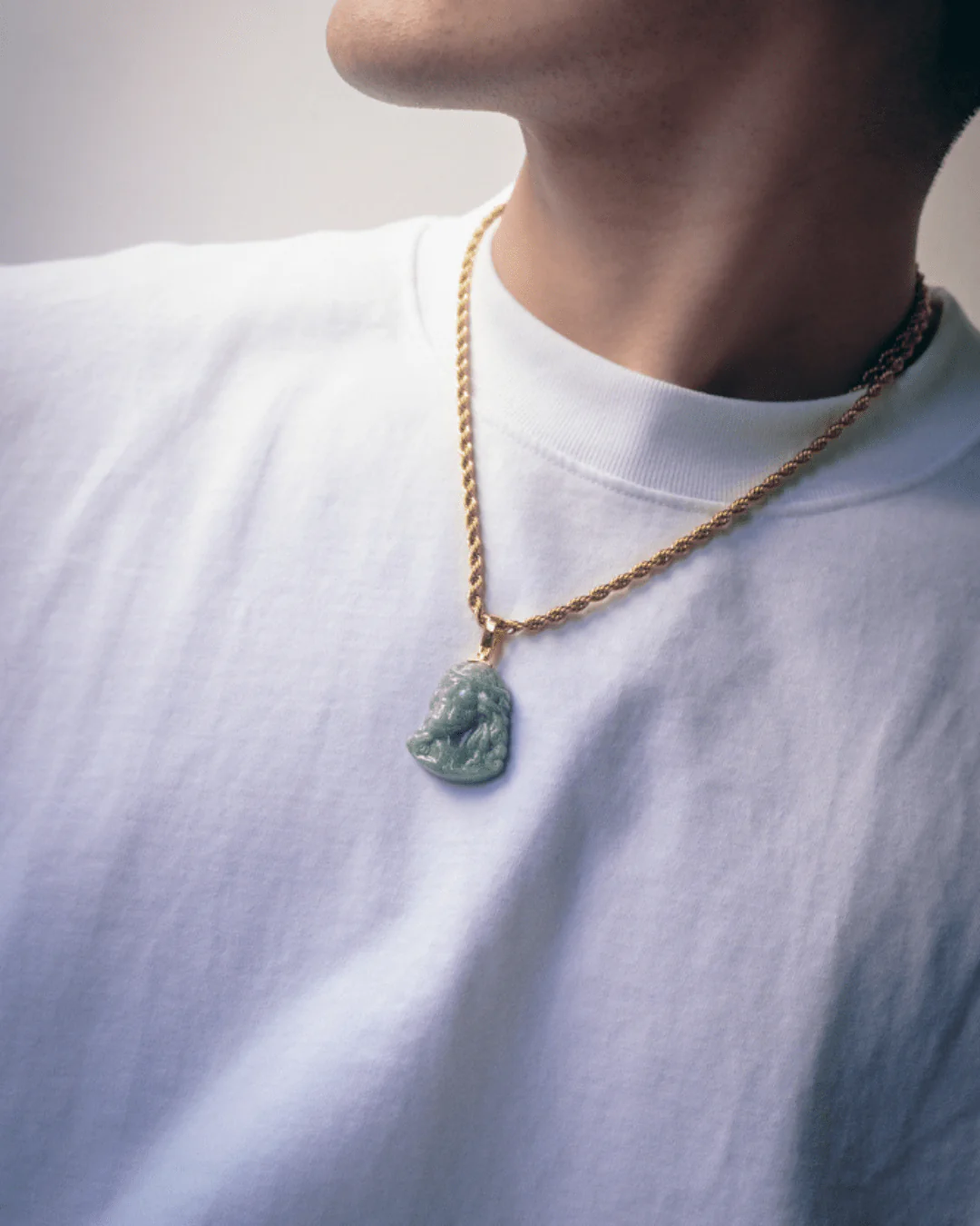 Micro Jesus Head Jade Pendant - Image 6