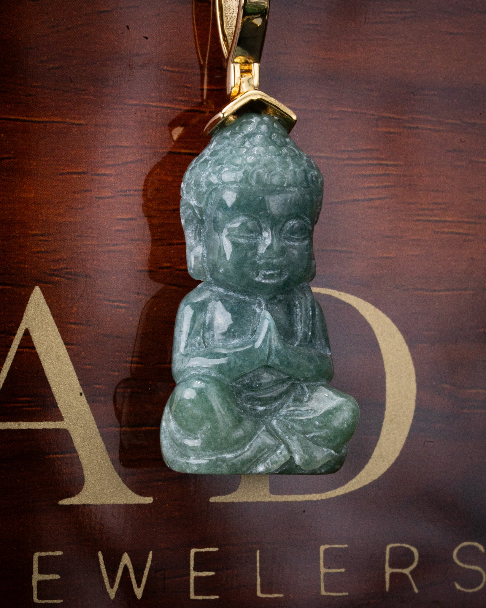 Micro Meditating Baby Buddha Jade Pendant - Image 2