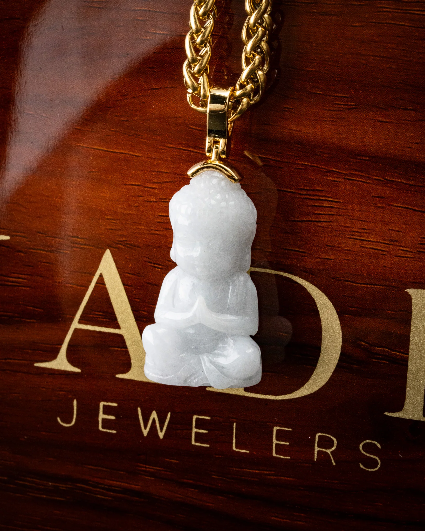 Micro Meditating Baby Buddha Jade Pendant - Image 3