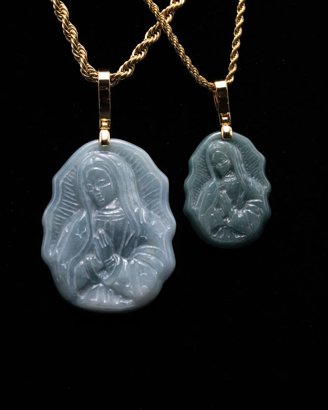 Micro Virgin Mary Jade Pendant - Image 5