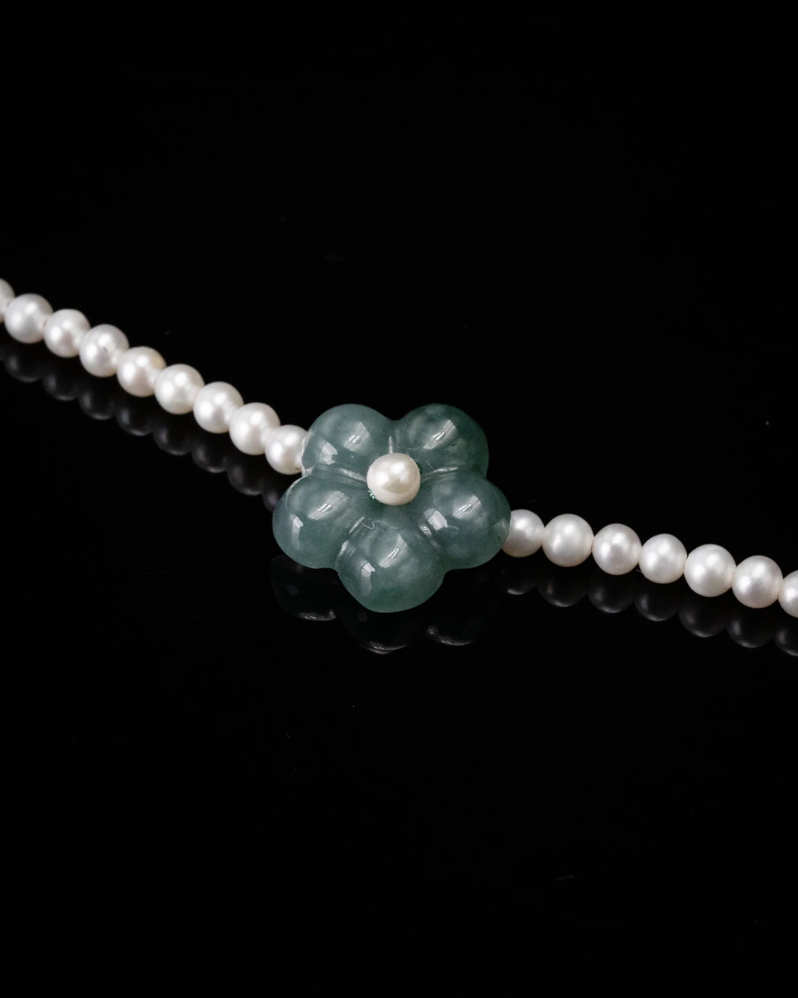 Pearl Beaded Sakura Jade Charm Bracelet - Image 3