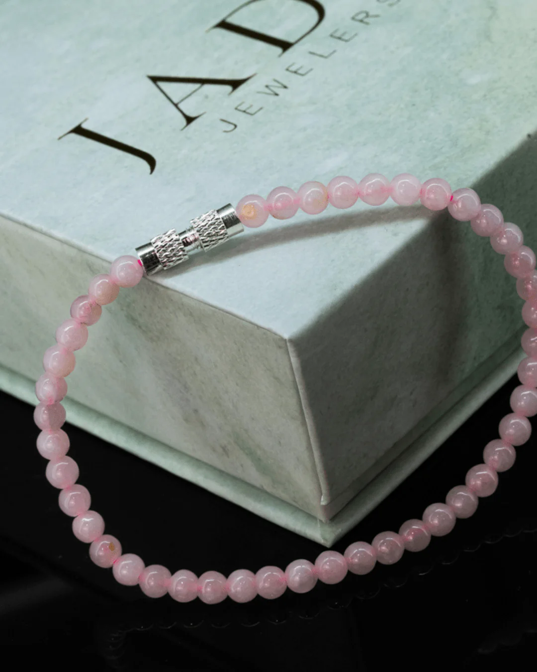 Small Beaded Jade Twist Clasp Bracelet - Image 2