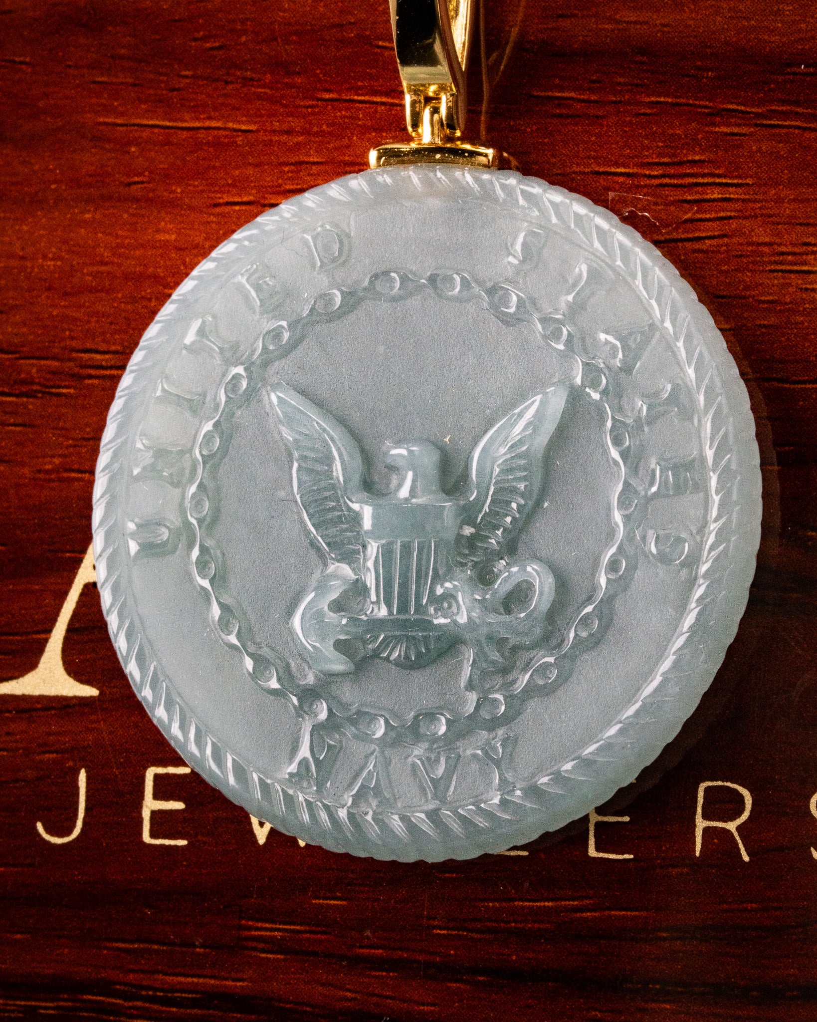 U.S Navy Blue Water Jade Pendant - Image 2